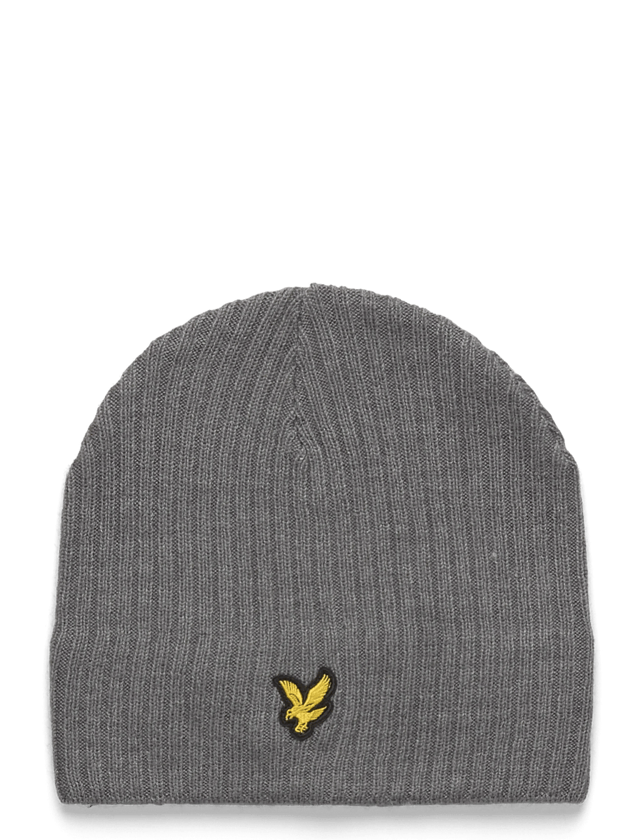 Lyle & Scott - Knitted Ribbed Beanie - mützen - t28 mid grey marl - 0
