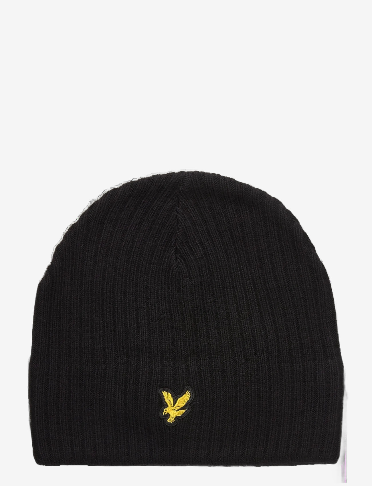 Lyle & Scott - Knitted Ribbed Beanie - accessories - z865 jet black - 0