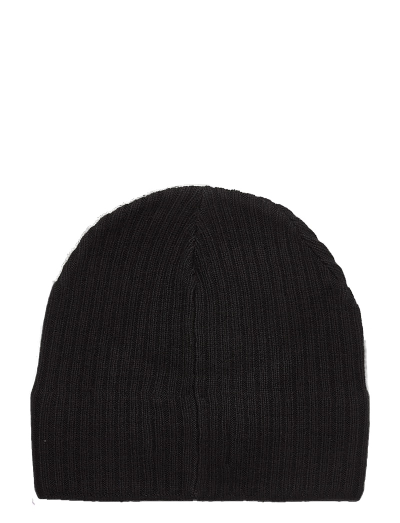 Lyle & Scott - Knitted Ribbed Beanie - mössor - z865 jet black - 1