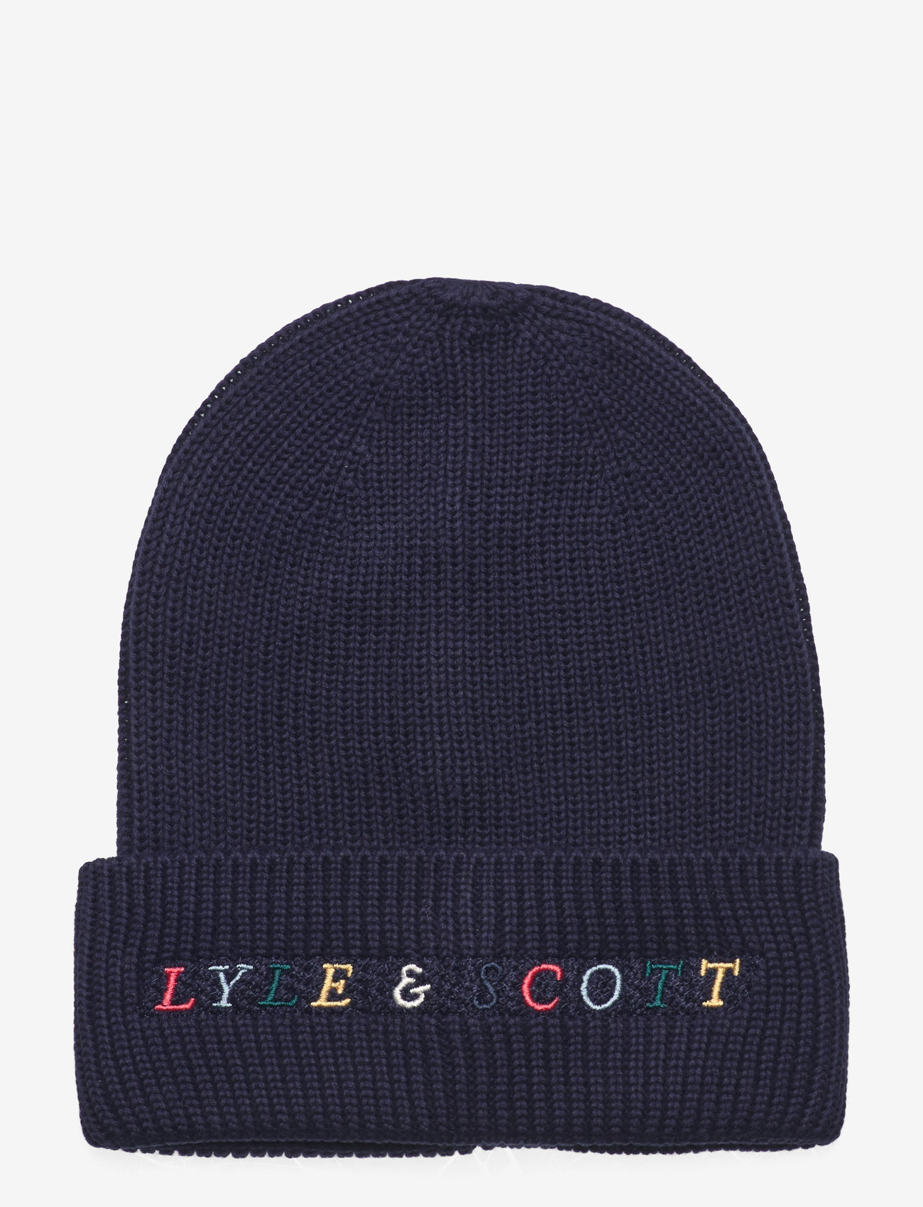 Lyle & Scott - Multi Colour Embroidery Beanie - navy - 0