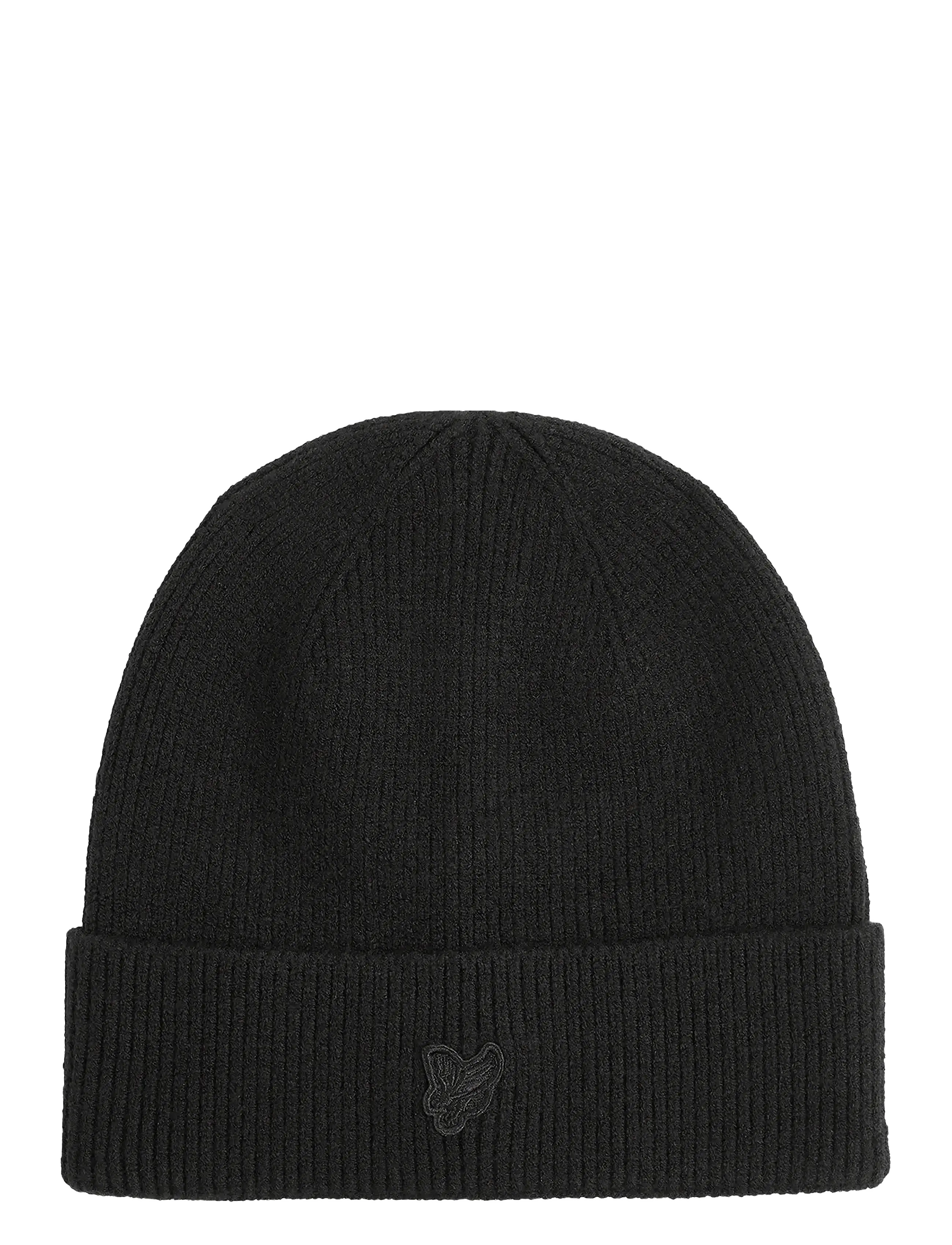 Lyle & Scott Tonal Eagle Beanie, One Size, Black, Huer > Beanie, Børn