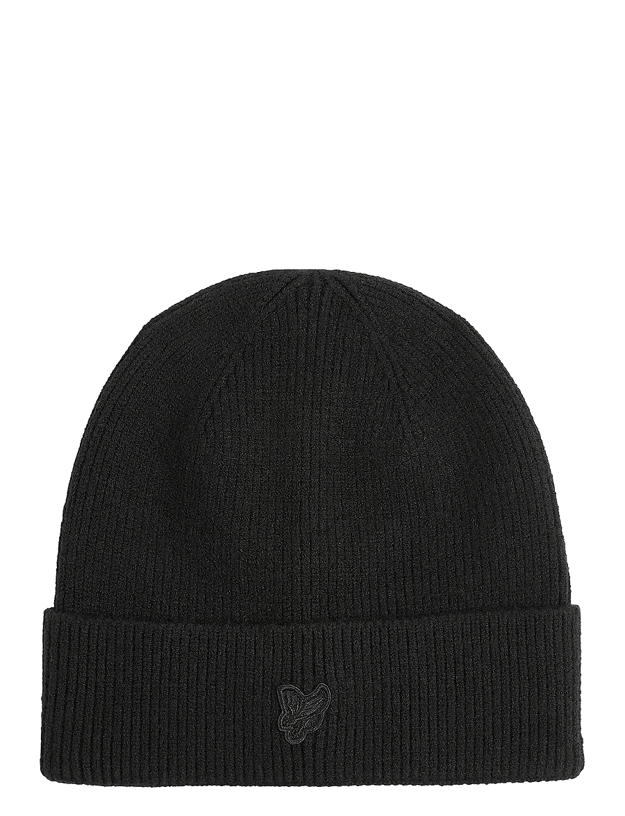 Lyle & Scott - Tonal Eagle Beanie - beanies - jet black - 0