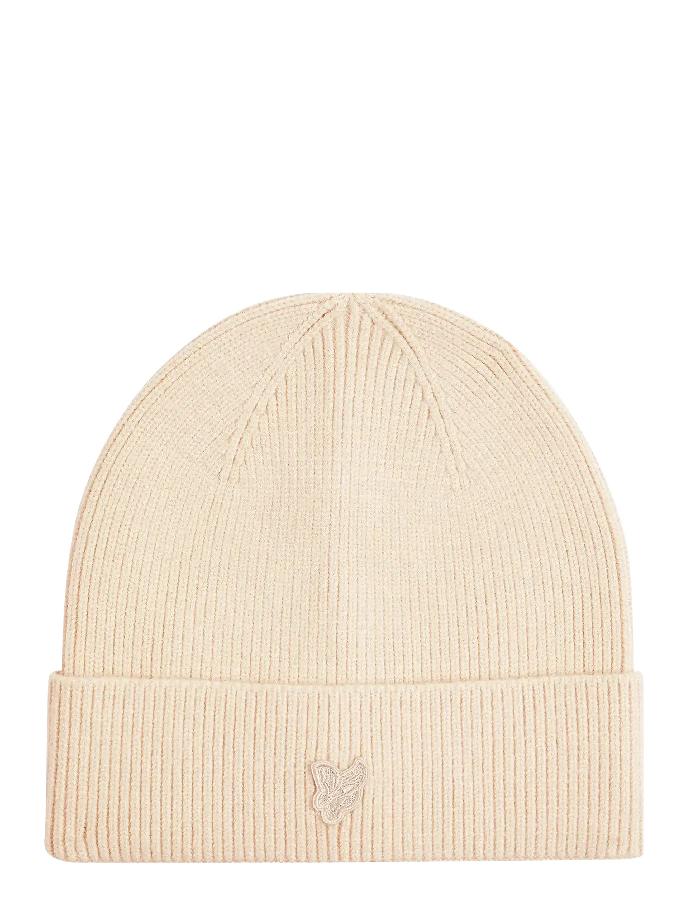 Lyle & Scott Tonal Eagle Beanie, One Size, Cream, Huer > Beanie, Børn