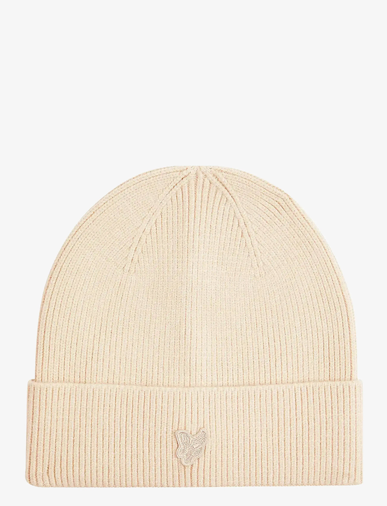 Lyle & Scott - Tonal Eagle Beanie - aksessuaarid - putty - 0