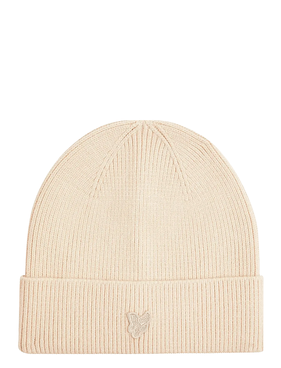 Lyle & Scott - Tonal Eagle Beanie - beanies - putty - 0