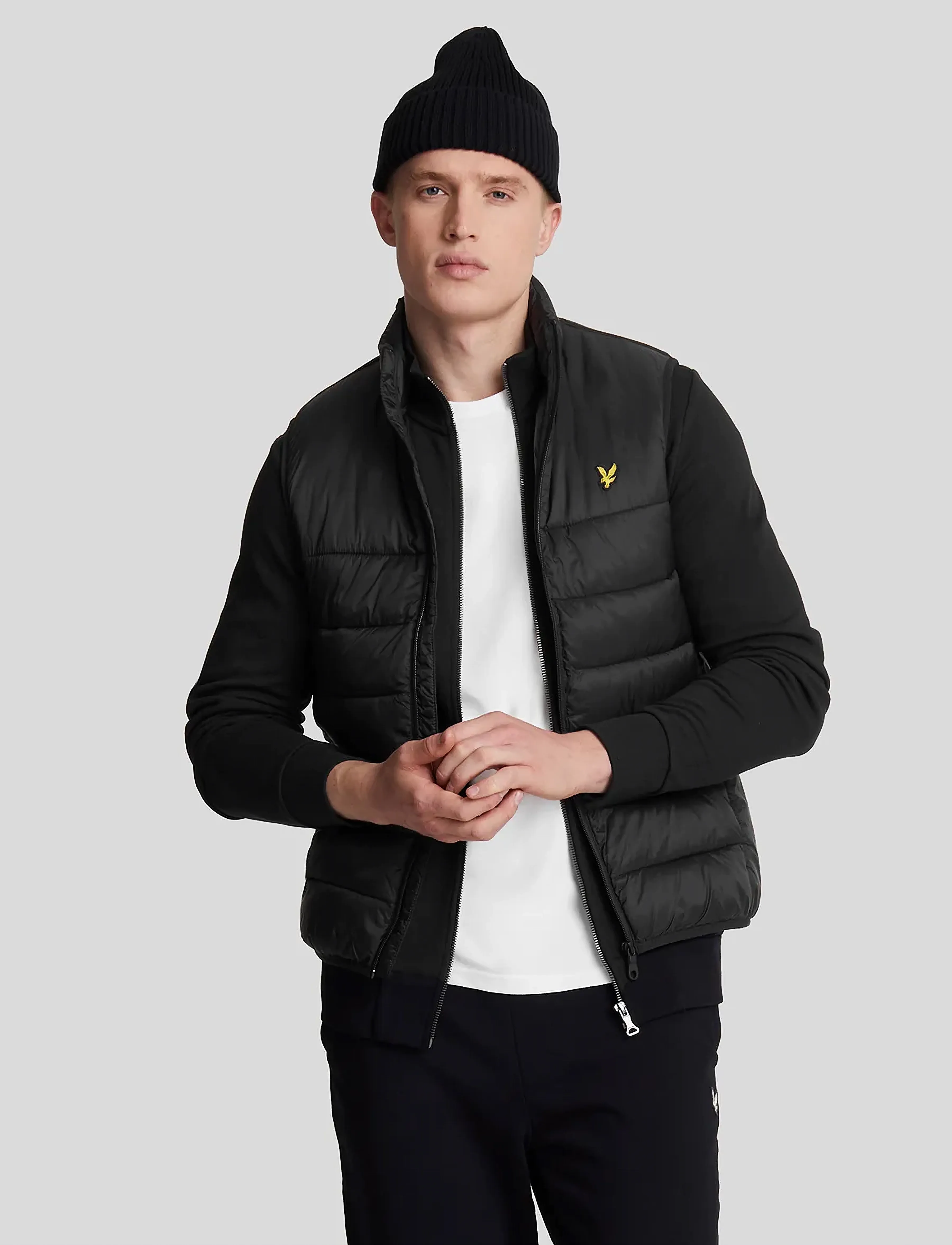 Lyle & Scott Wadded Gilet, XS, Oberbekleidung, Schwarz - Westen, Männerswear