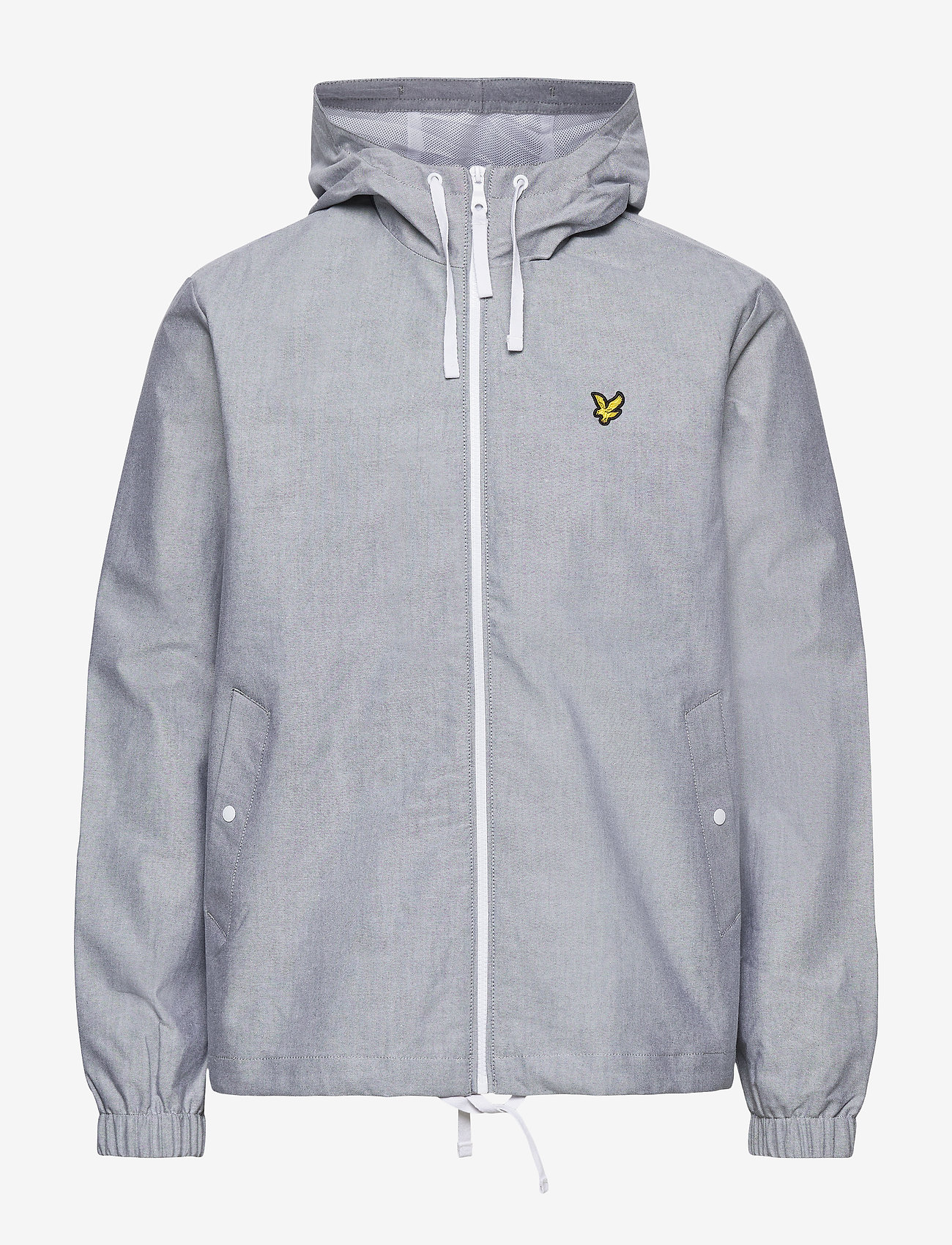 Lyle & Scott - Oxford Hooded Zip Through Jacket - mid grey marl/white - 0