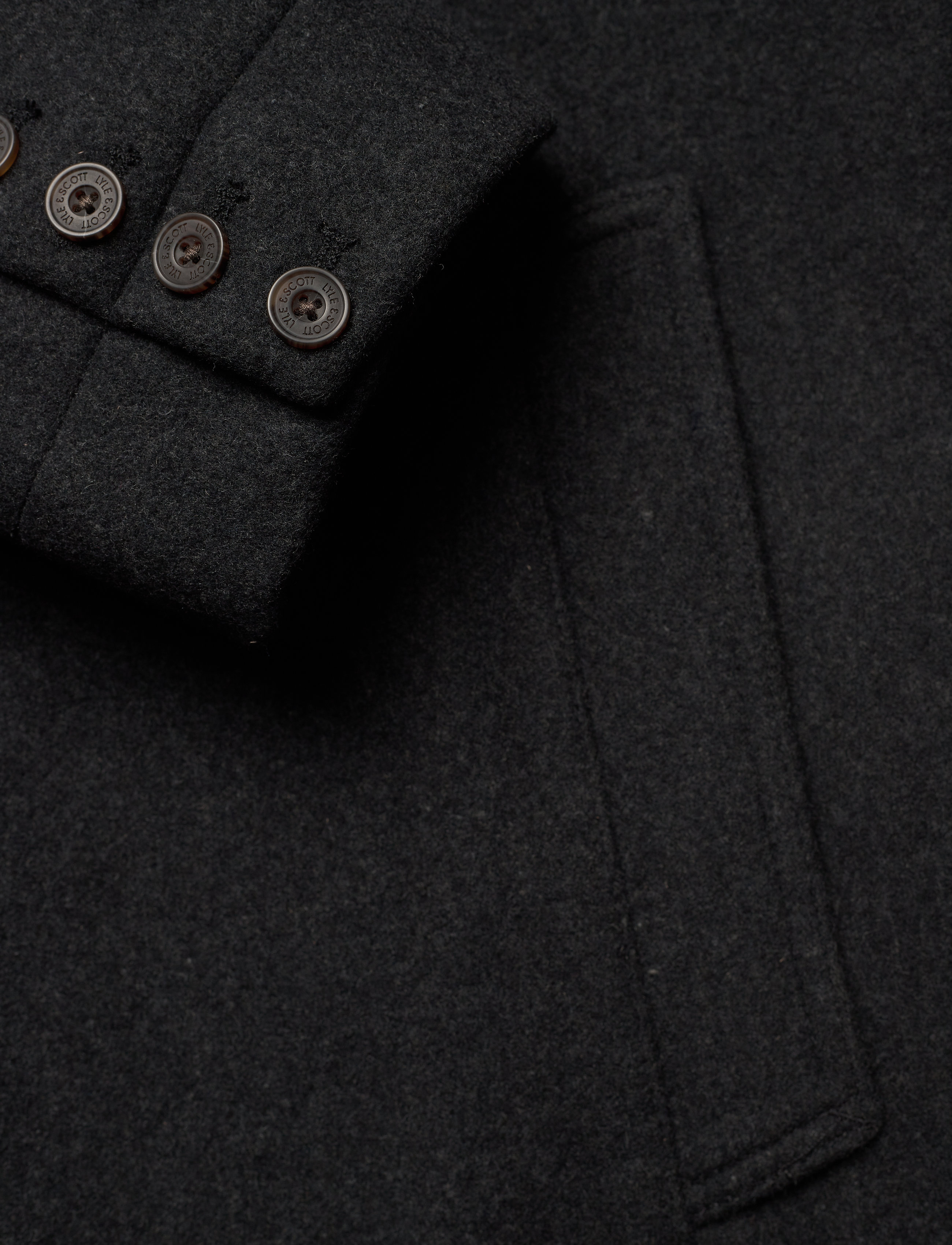 Lyle & Scott - Wool Mac Coat - charcoal marl - 3