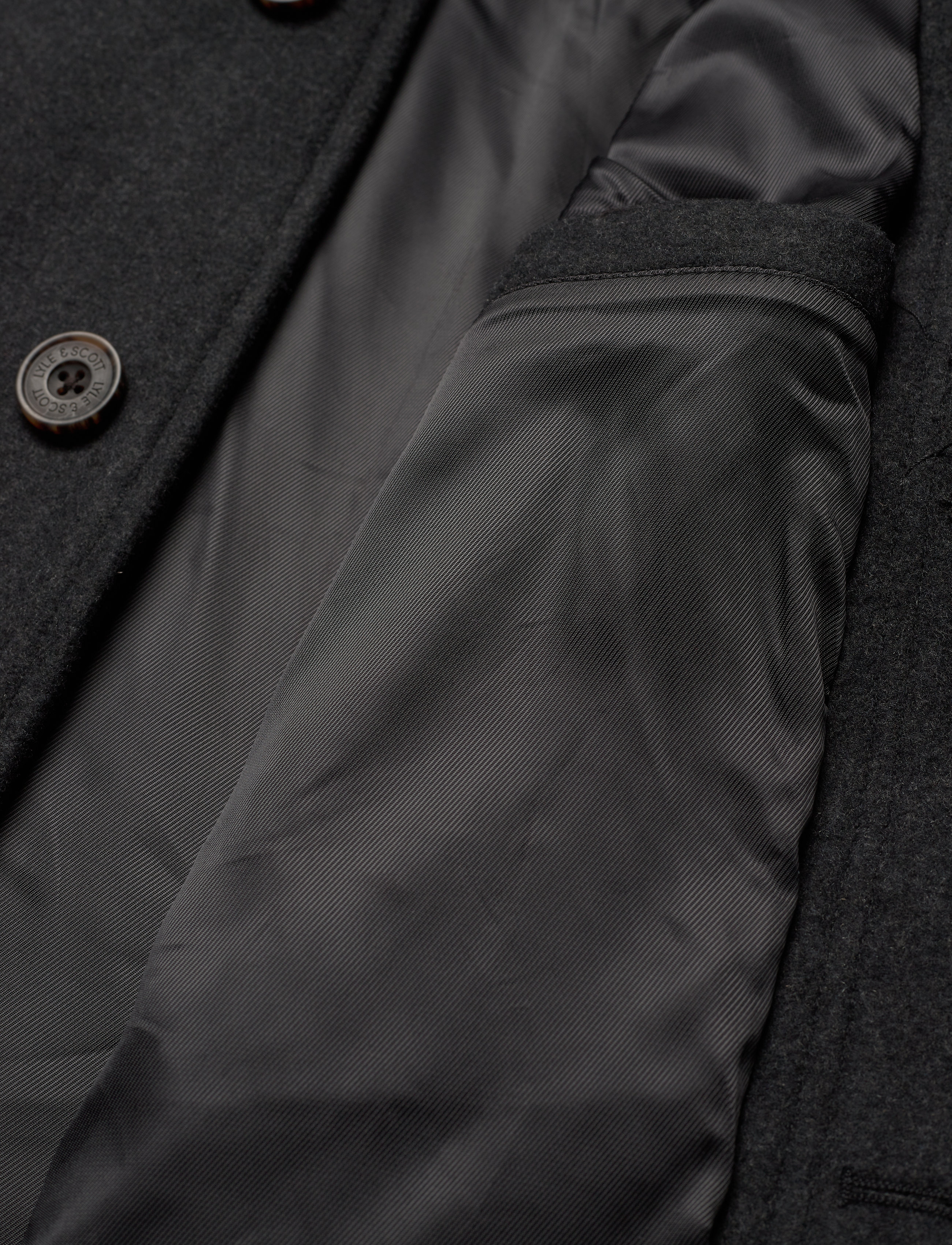 Lyle & Scott - Wool Mac Coat - charcoal marl - 4