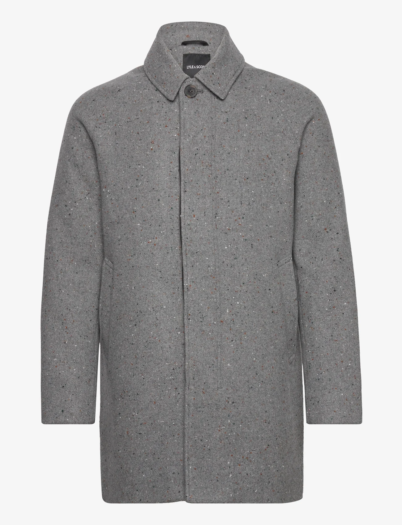 Lyle & Scott - Flecked Wool Mac - winter jackets - mid grey marl - 0