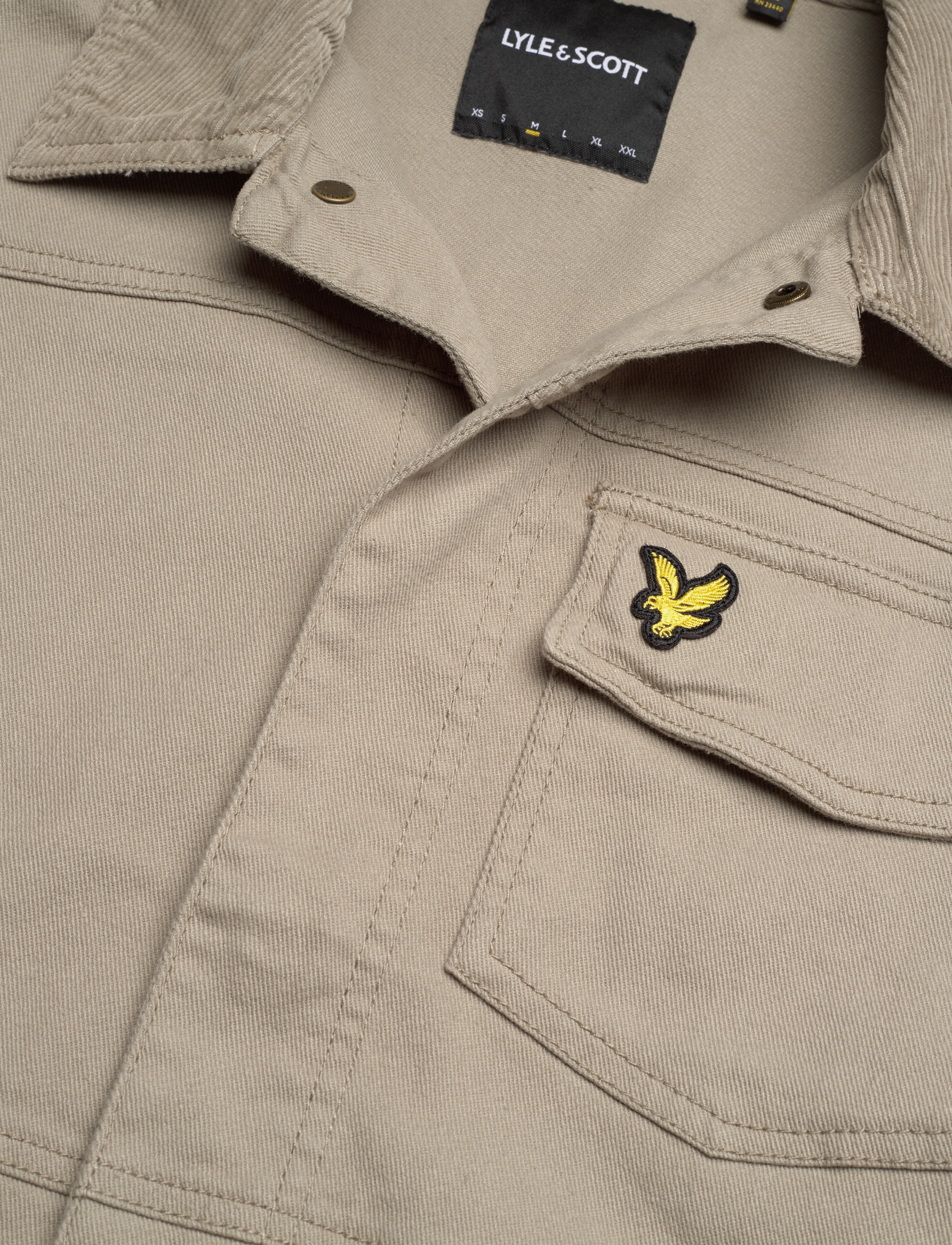 Lyle & Scott - Cord Collar Trucker - khaki smoke - 2