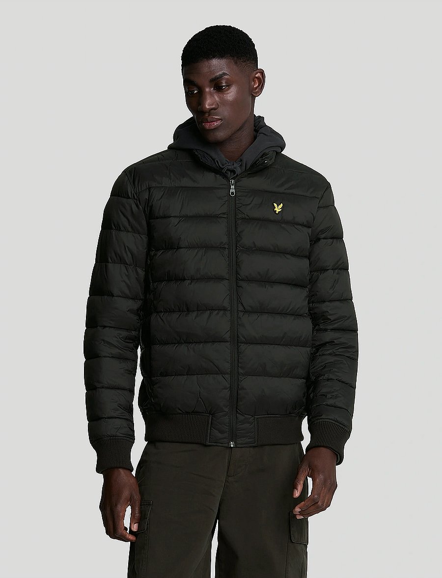 Lyle & Scott - Funnel Neck Wadded Jacket - donsjassen - jet black - 0