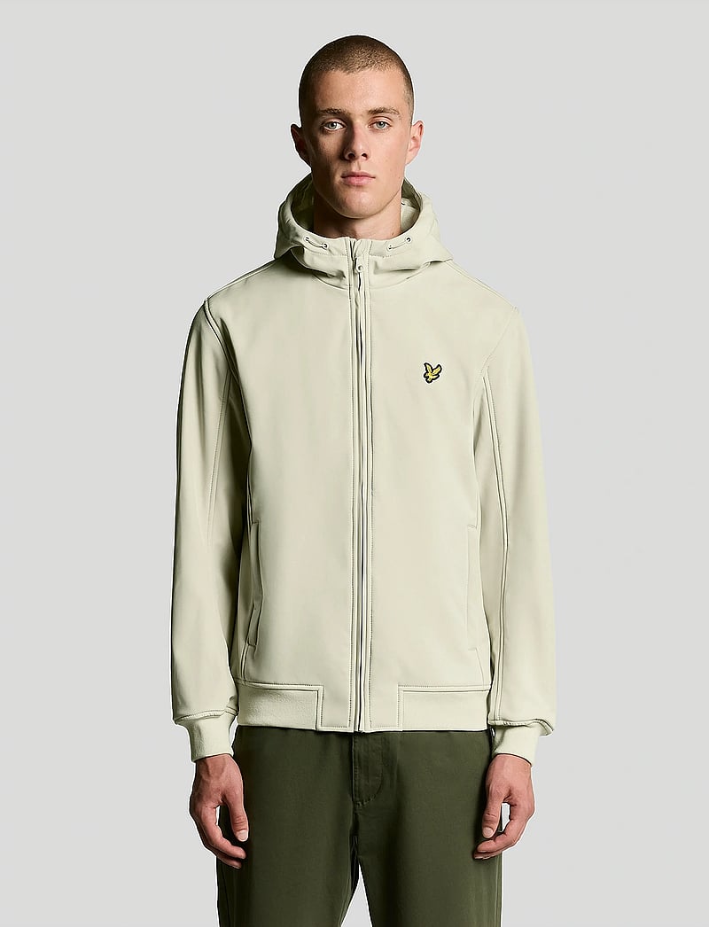 Lyle & Scott - Fleece Back Softshell Jacket - vårjackor - x865 grey taupe - 4