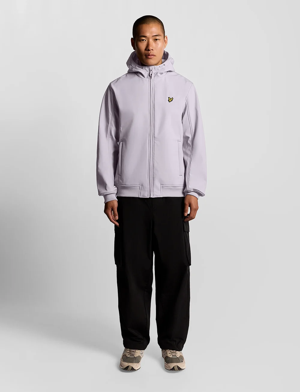 Lyle & Scott - Fleece Back Softshell Jacket - fall jackets - x867 ash lilac - 5