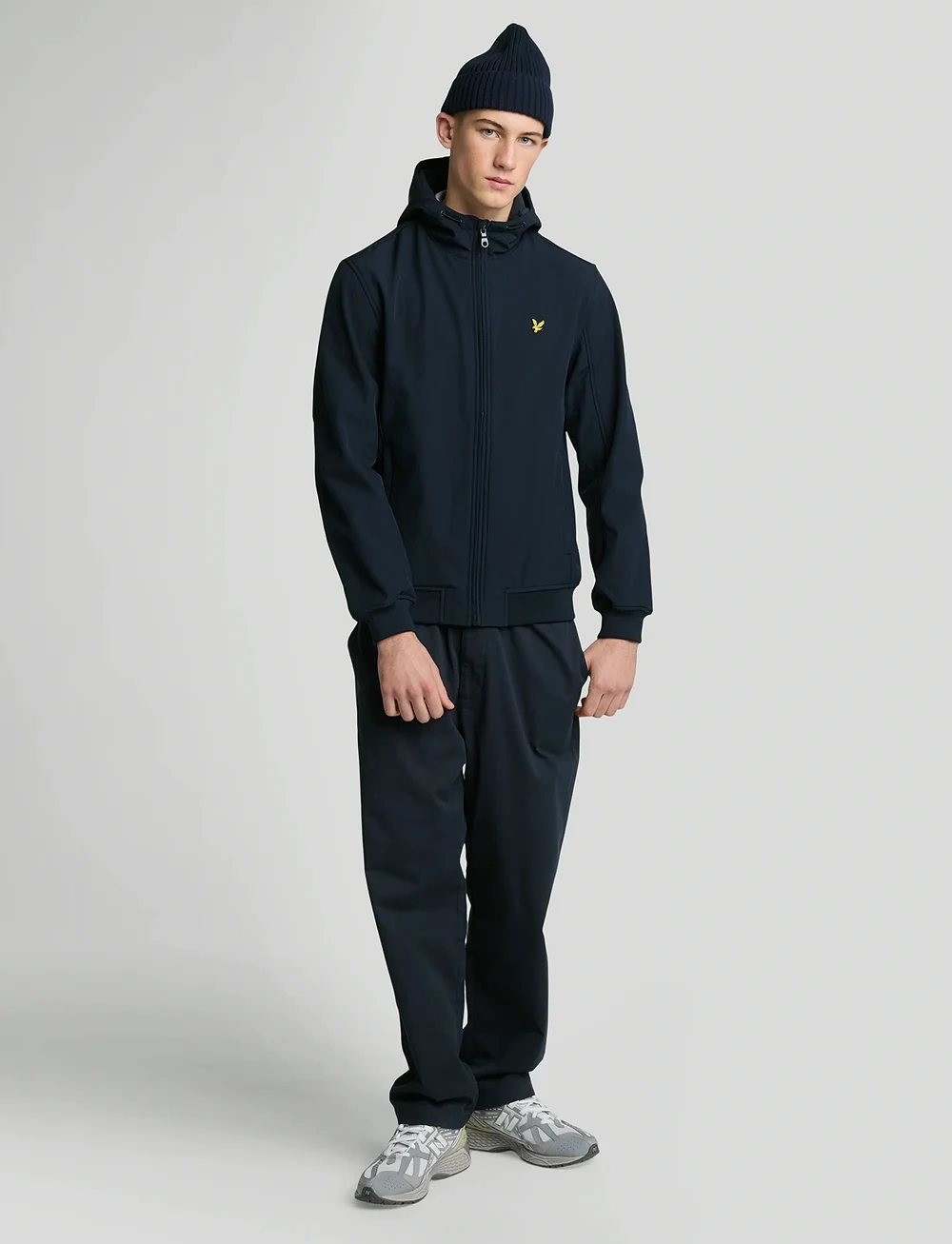 Lyle & Scott - Fleece Back Softshell Jacket - fall jackets - z271 dark navy - 4