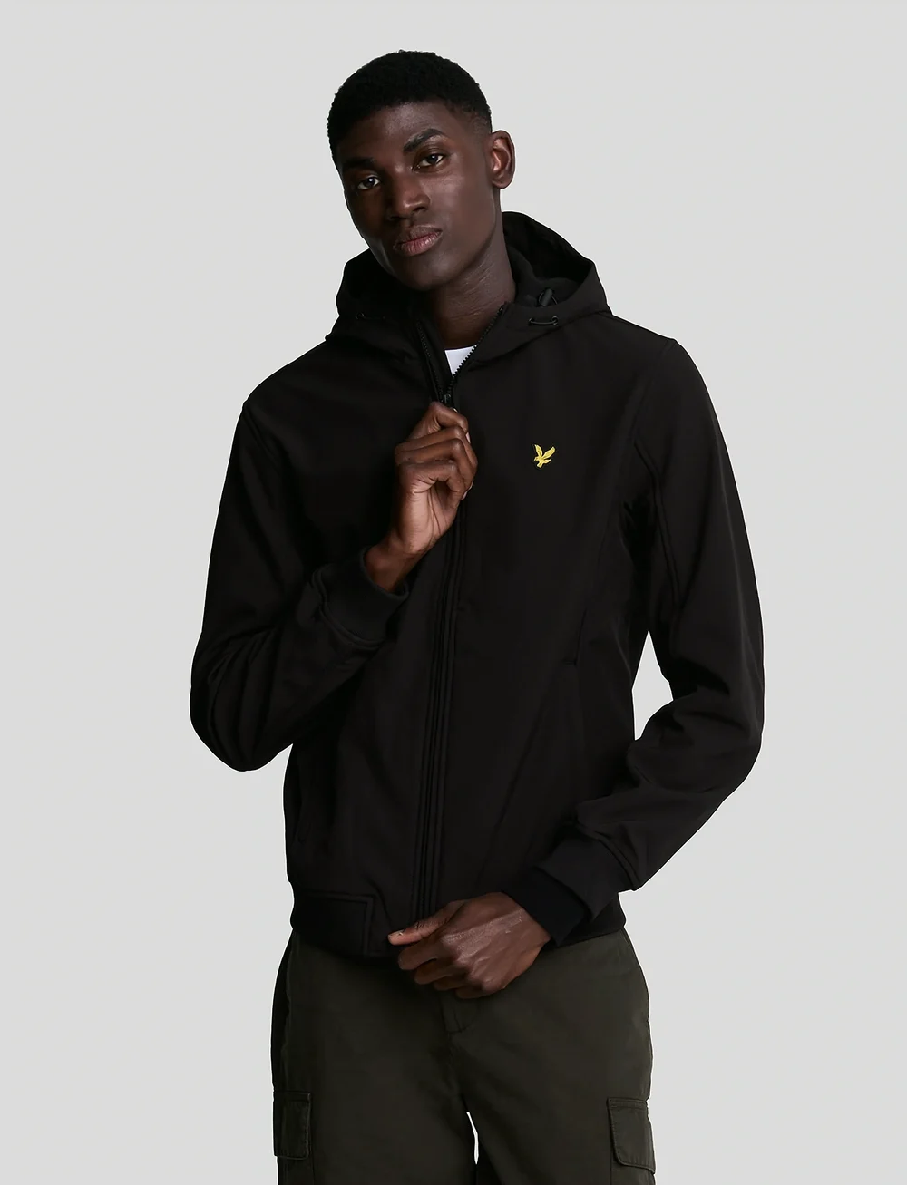 Lyle & Scott - Fleece Back Softshell Jacket - fall jackets - z865 jet black - 0