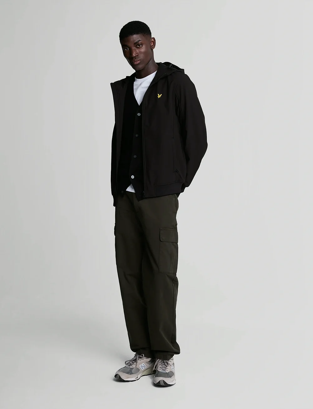 Lyle & Scott - Fleece Back Softshell Jacket - fall jackets - z865 jet black - 4