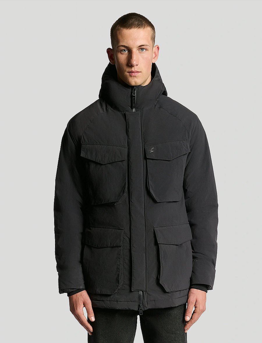 Lyle & Scott - Tactical Wadded Parka - parkas - x002 black ice - 0