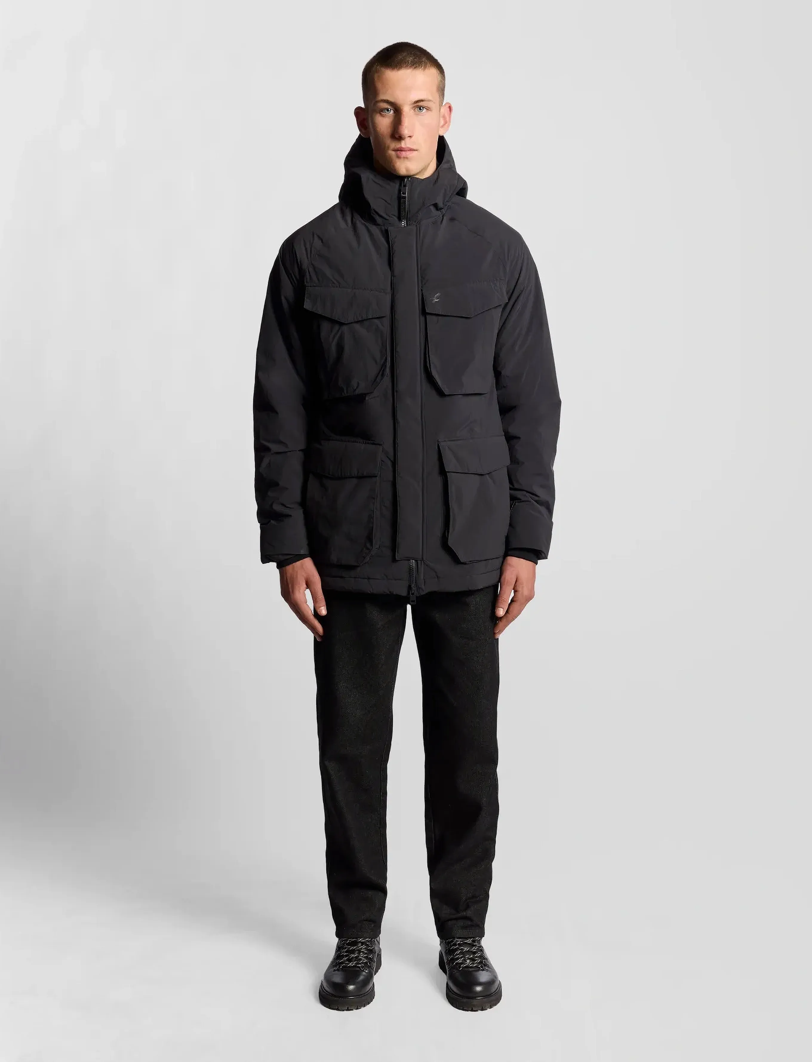 Lyle & Scott - Tactical Wadded Parka - parkas - x002 black ice - 4