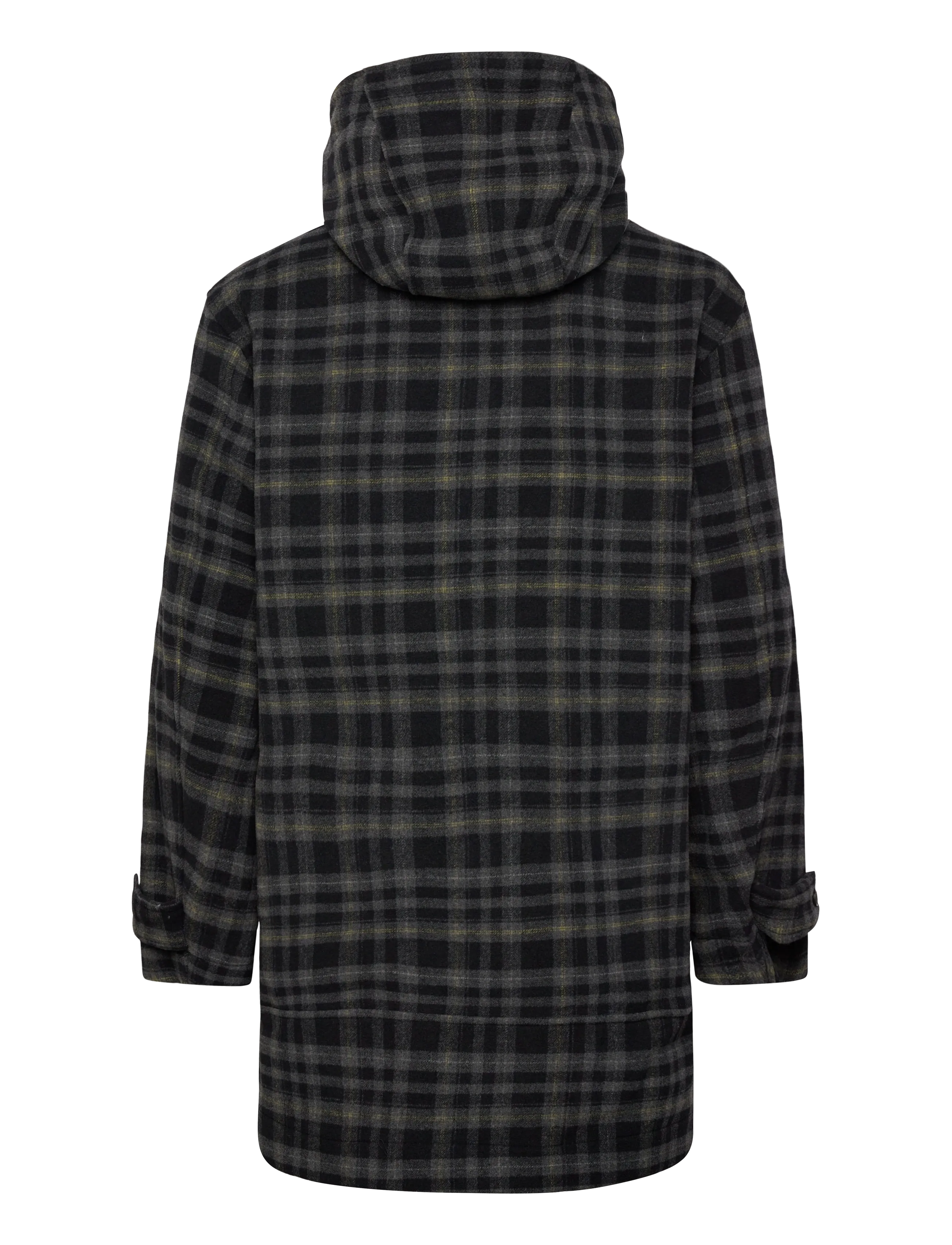 Lyle & Scott - Modular Tartan Duffle Coat - wool coats - z865 jet black - 2