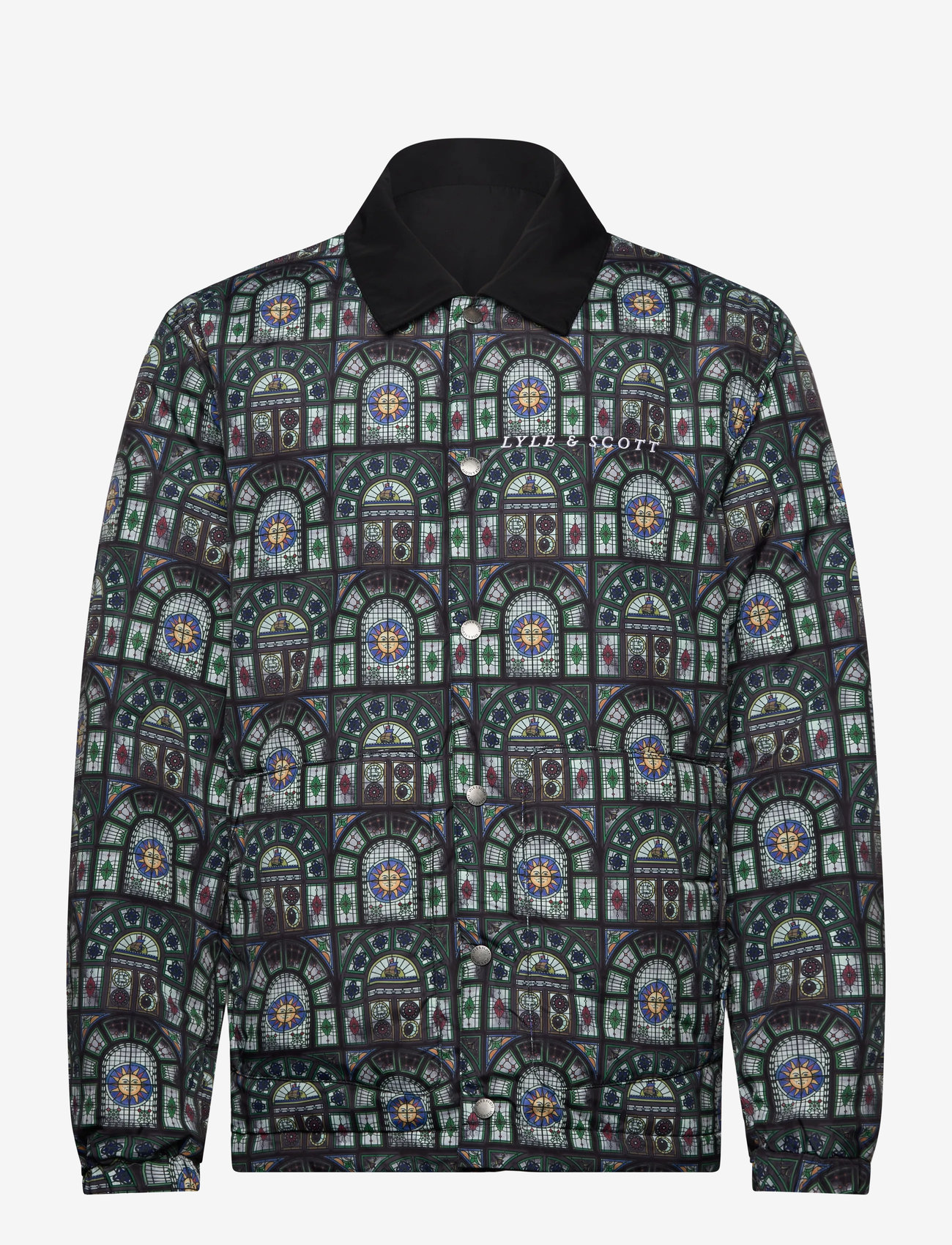 Lyle & Scott - Reversible Printed Jacket - fall jackets - z865 jet black - 3