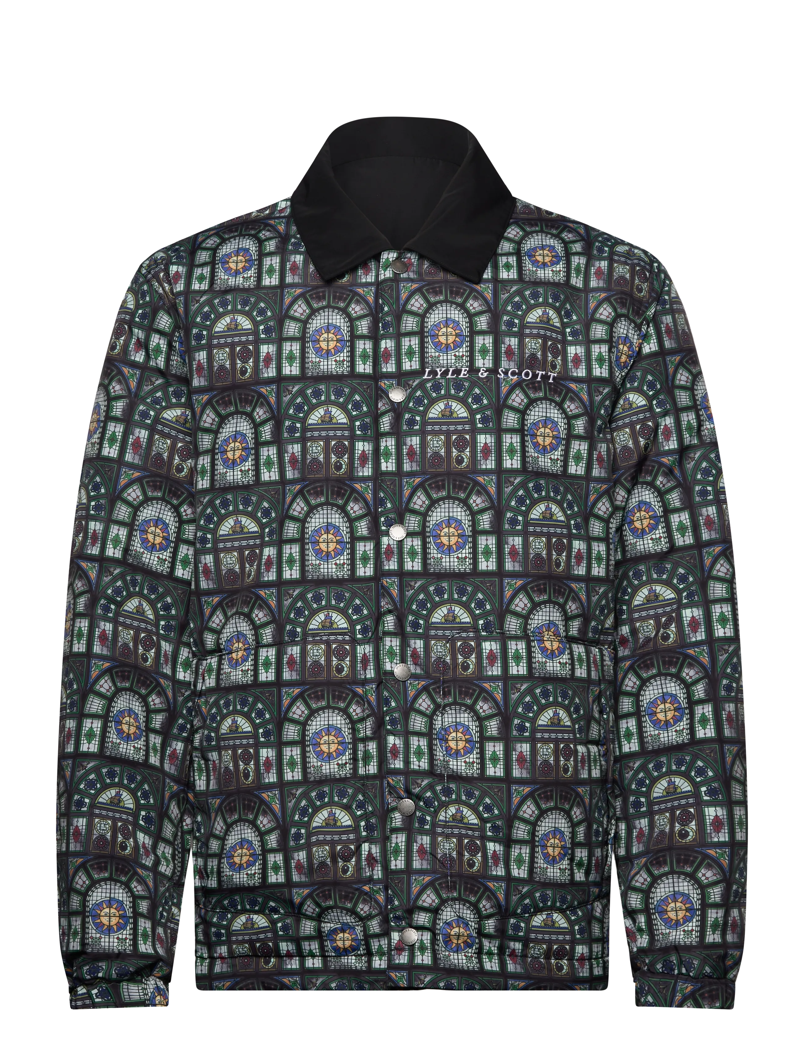 Lyle & Scott - Reversible Printed Jacket - vårjackor - z865 jet black - 3