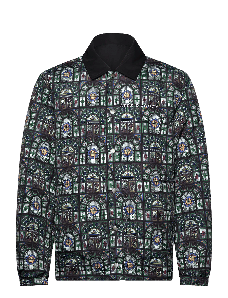 Lyle & Scott - Reversible Printed Jacket - fall jackets - z865 jet black - 3