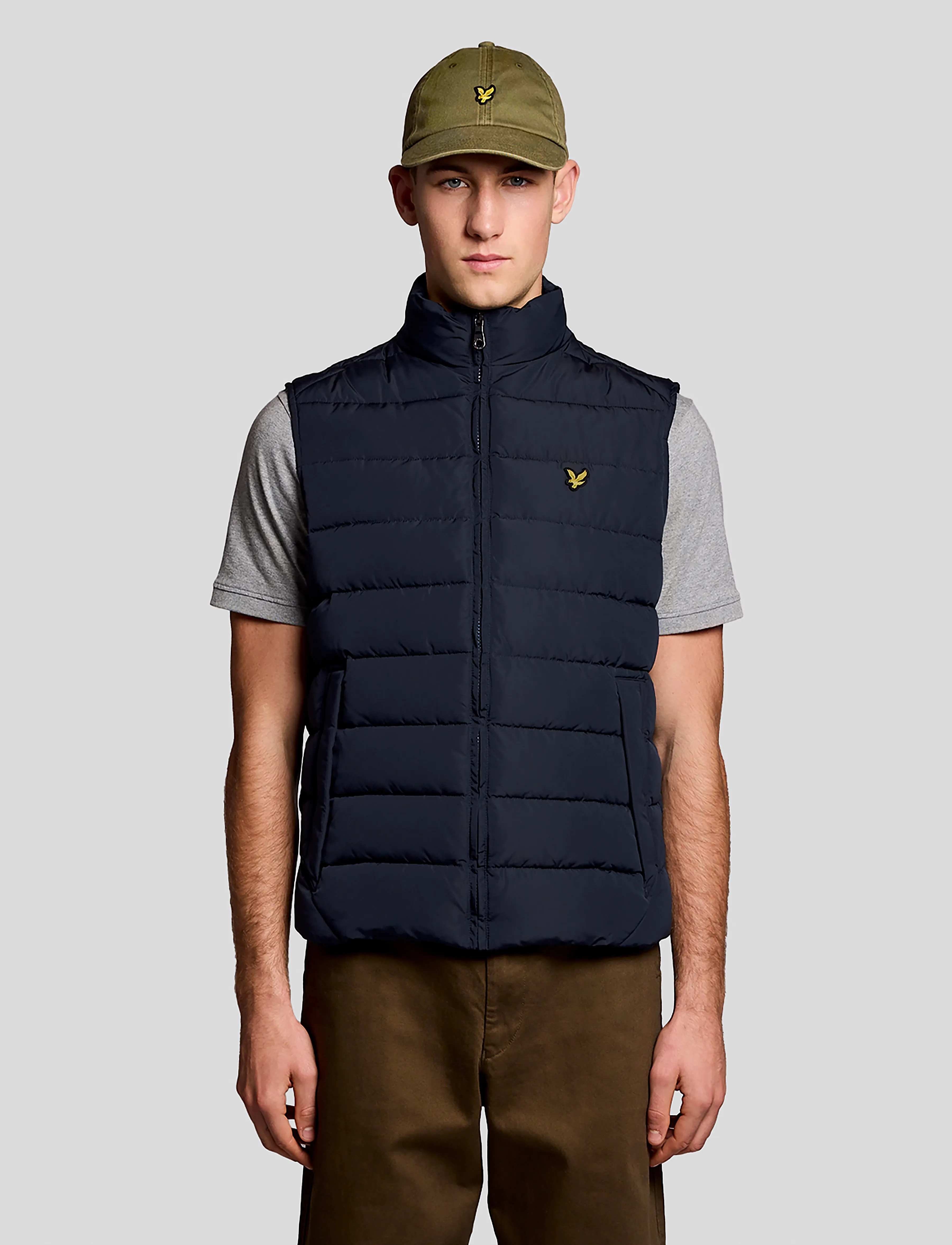 Lyle & Scott Quilted Gilet, L, Oberbekleidung, Marineblau - Westen, Männerswear