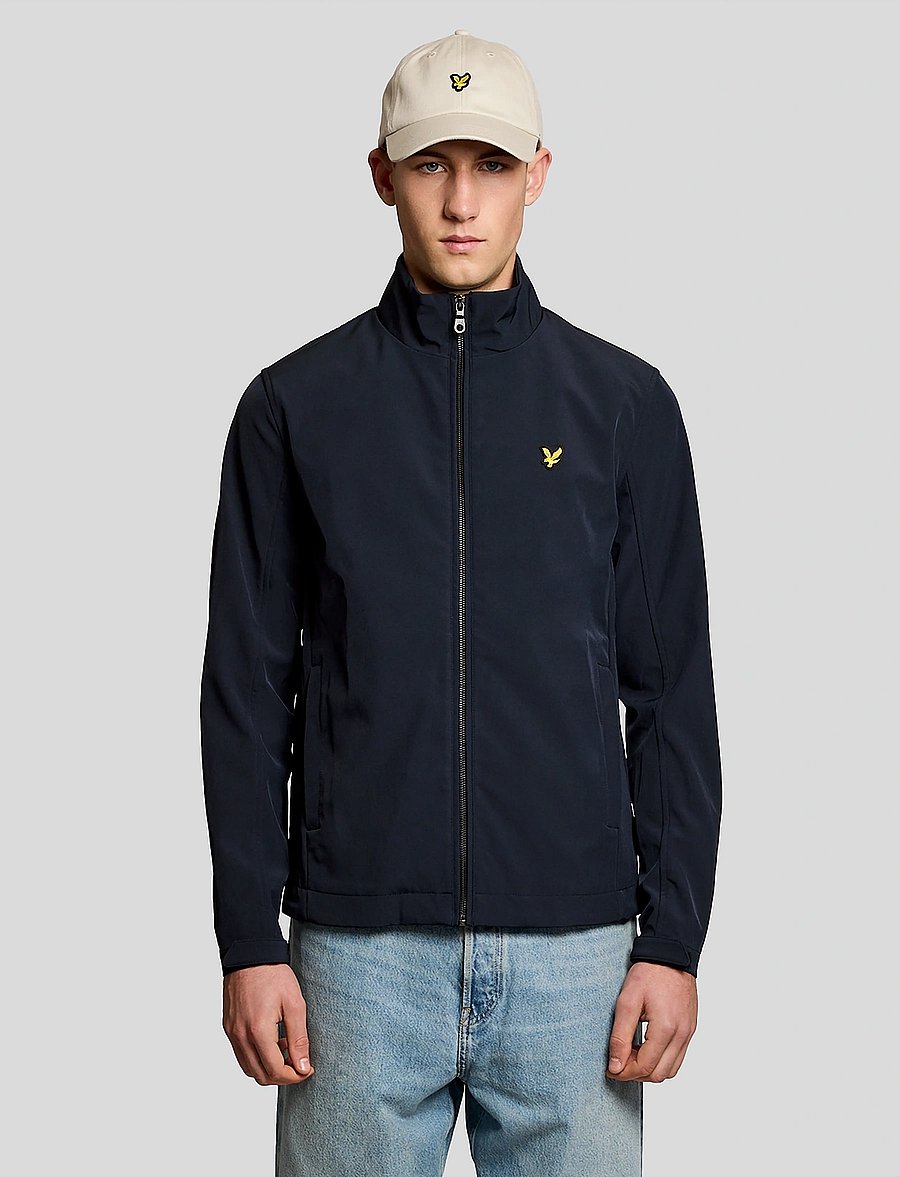 Lyle & Scott - Mesh Back Softshell Funnel Neck Jacket - fall jackets - z271 dark navy - 0