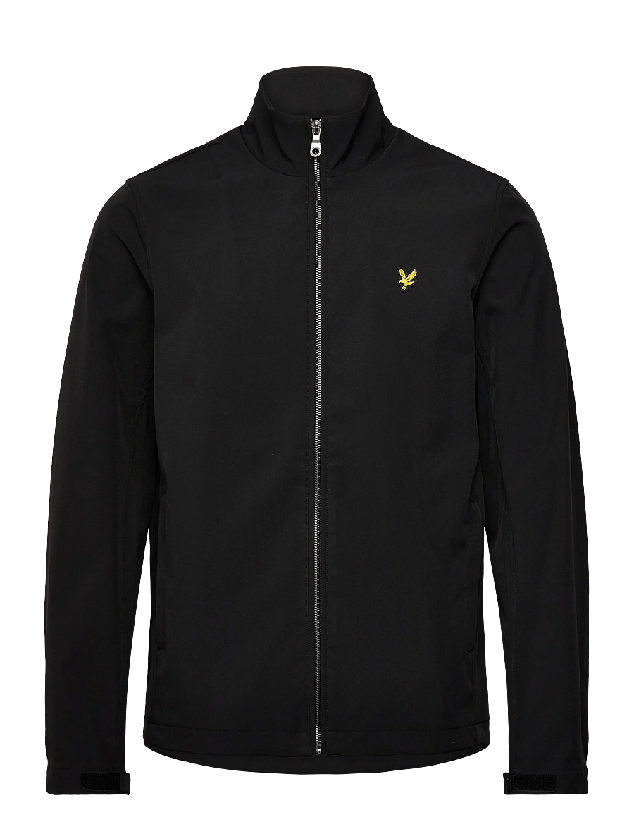 Lyle & Scott - Mesh Back Softshell Funnel Neck Jacket - fall jackets - z865 jet black - 1