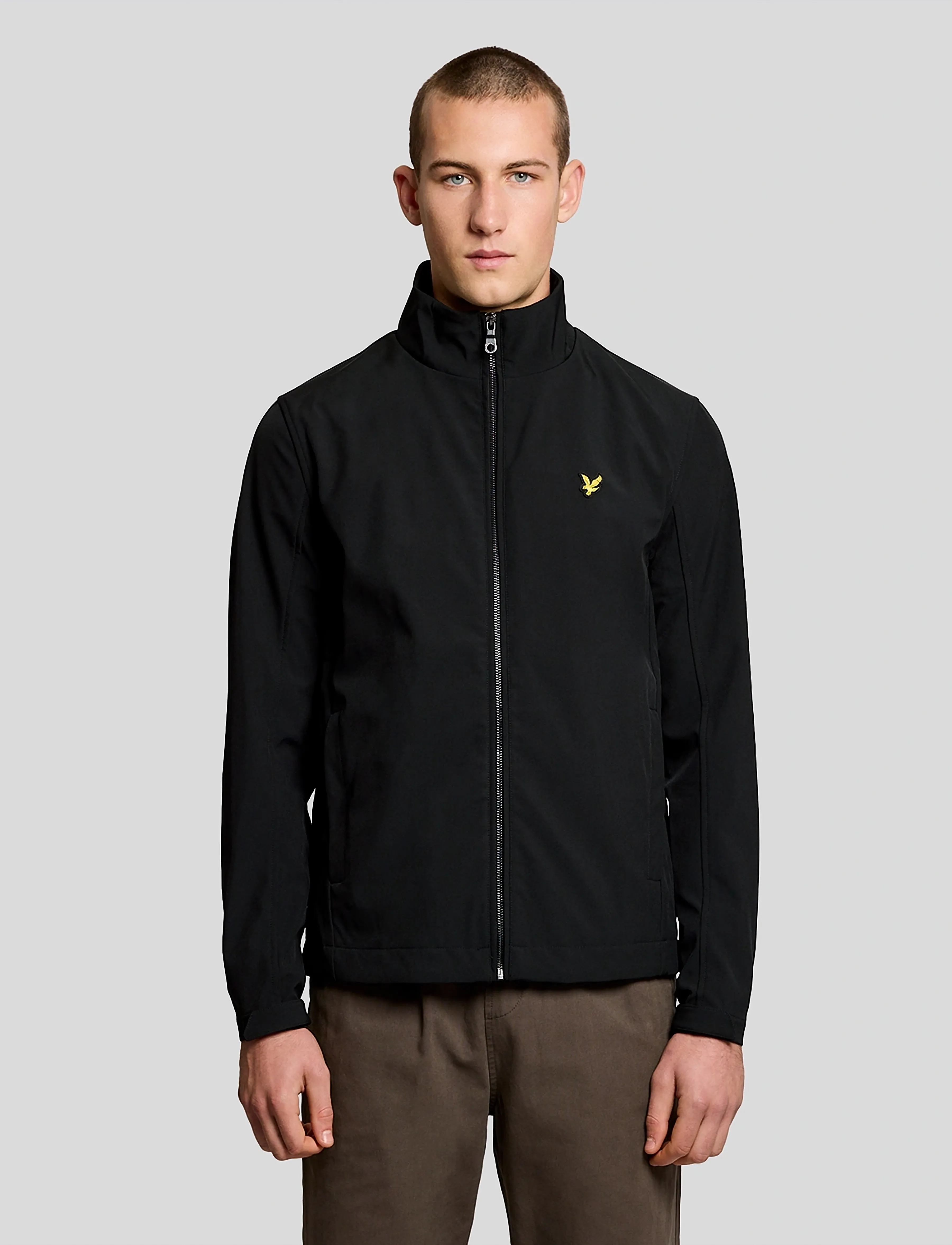 Lyle & Scott Mesh Back Softshell Funnel Neck Jacket, M, Black, Sport Jackets > Sport Casual Jackets, Herre