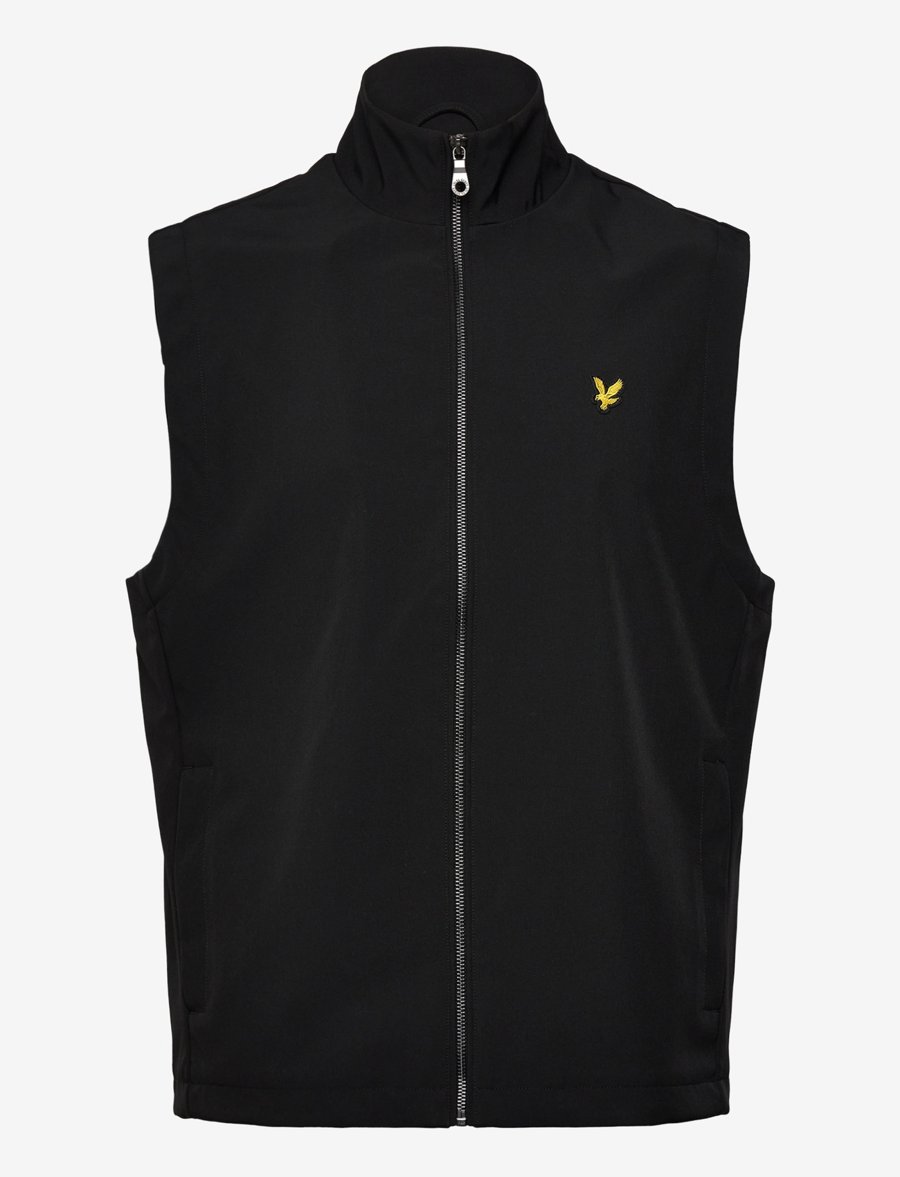 Lyle & Scott - Mesh Back Softshell Funnel Neck Gilet - västar - z865 jet black - 1