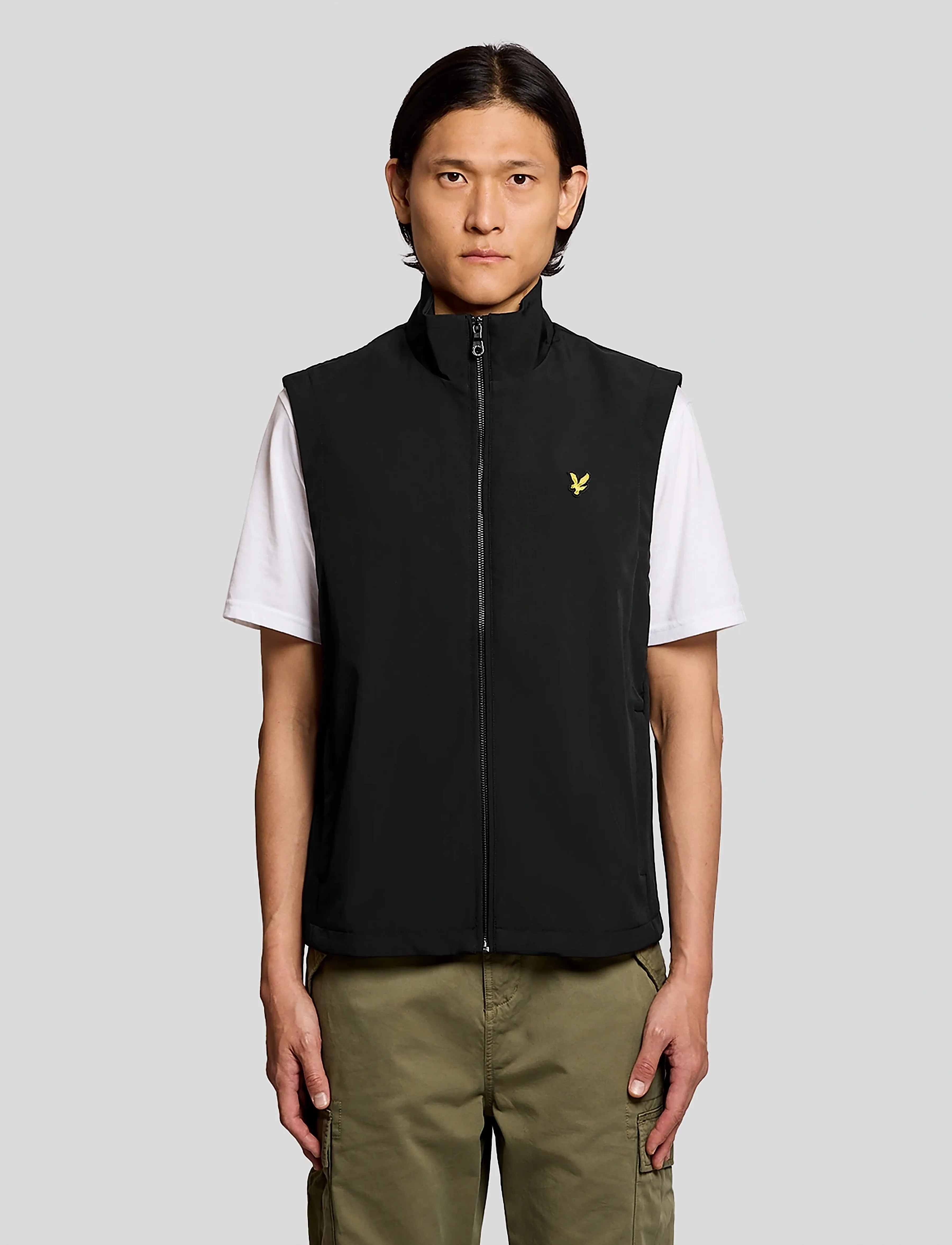 Lyle & Scott Mesh Back Softshell Funnel Neck Gilet, XS, Sport Oberbekleidung, Schwarz - Westen, Männerswear