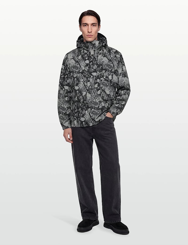 Lyle & Scott - Printed Smock Jacket - anoraks - z865 jet black - 0