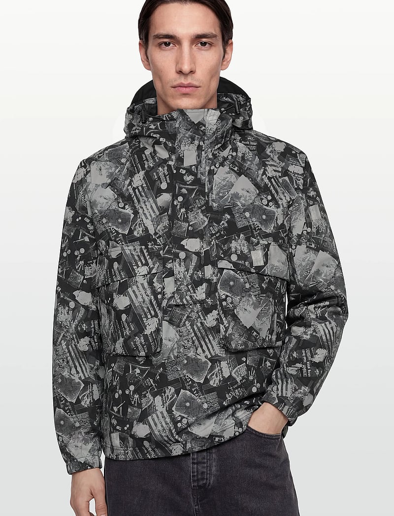 Lyle & Scott - Printed Smock Jacket - anoraks - z865 jet black - 3