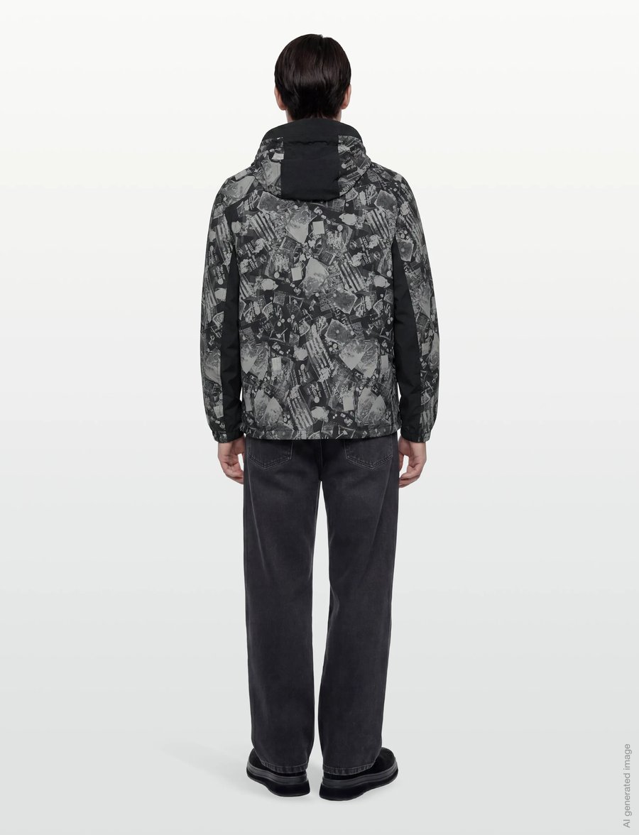 Lyle & Scott - Printed Smock Jacket - anoraks - z865 jet black - 4