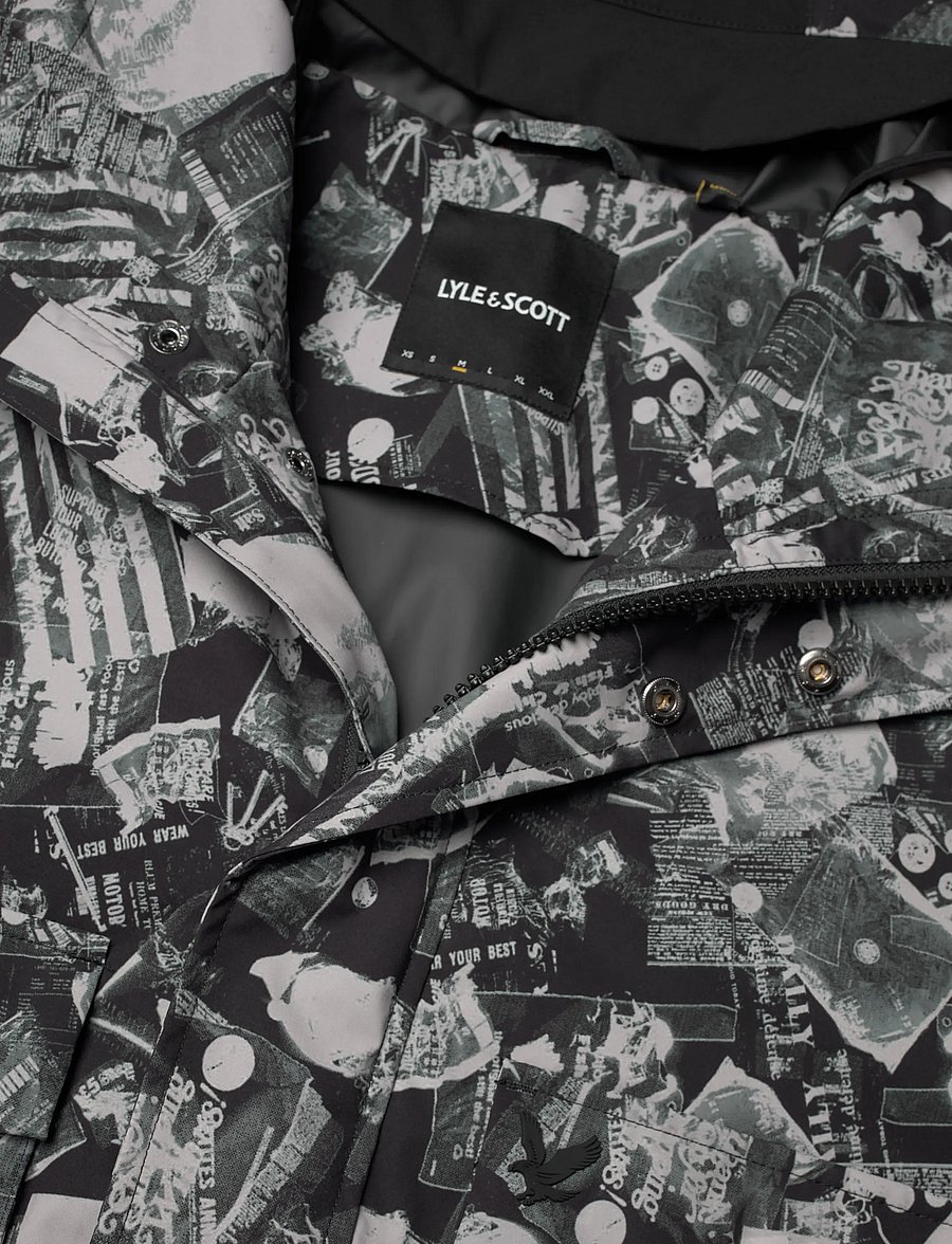 Lyle & Scott - Printed Smock Jacket - anoraks - z865 jet black - 5