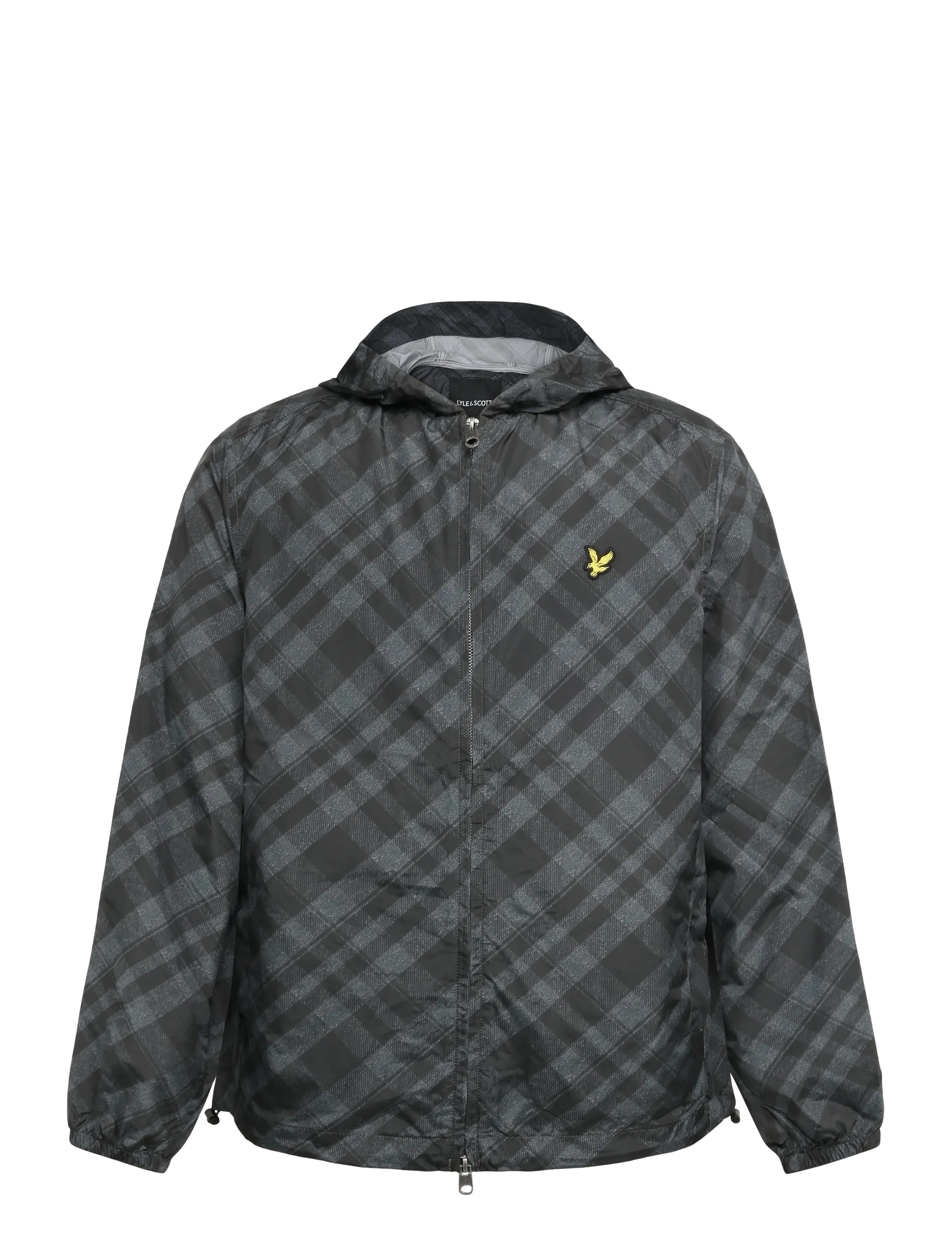 Lyle & Scott Tartan Hooded Zip Through Jacket - Joped - JET BLACK / black