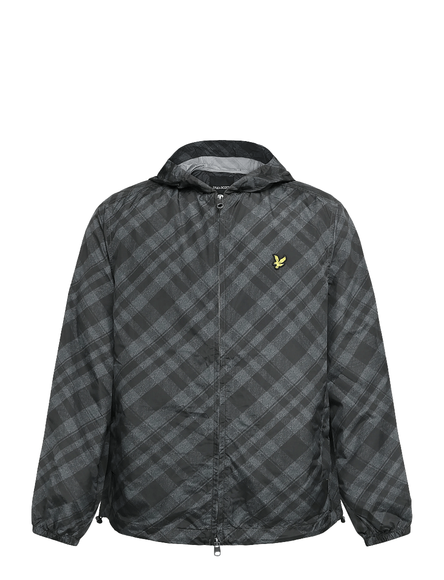 Lyle & Scott - Tartan Hooded Zip Through Jacket - efterårsjakker - jet black - 1
