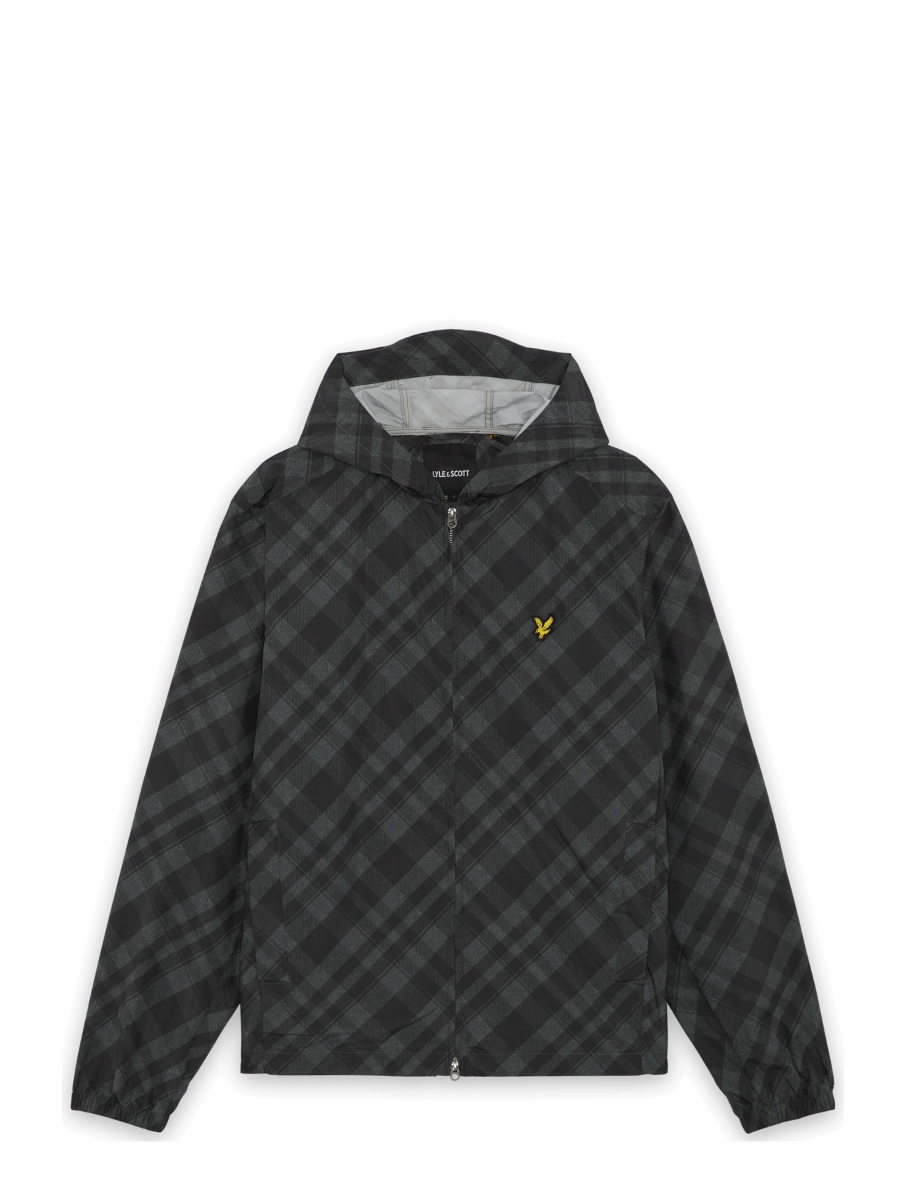 Lyle & Scott Tartan Hooded Zip Through Jacket - Kleidung - JET BLACK / black