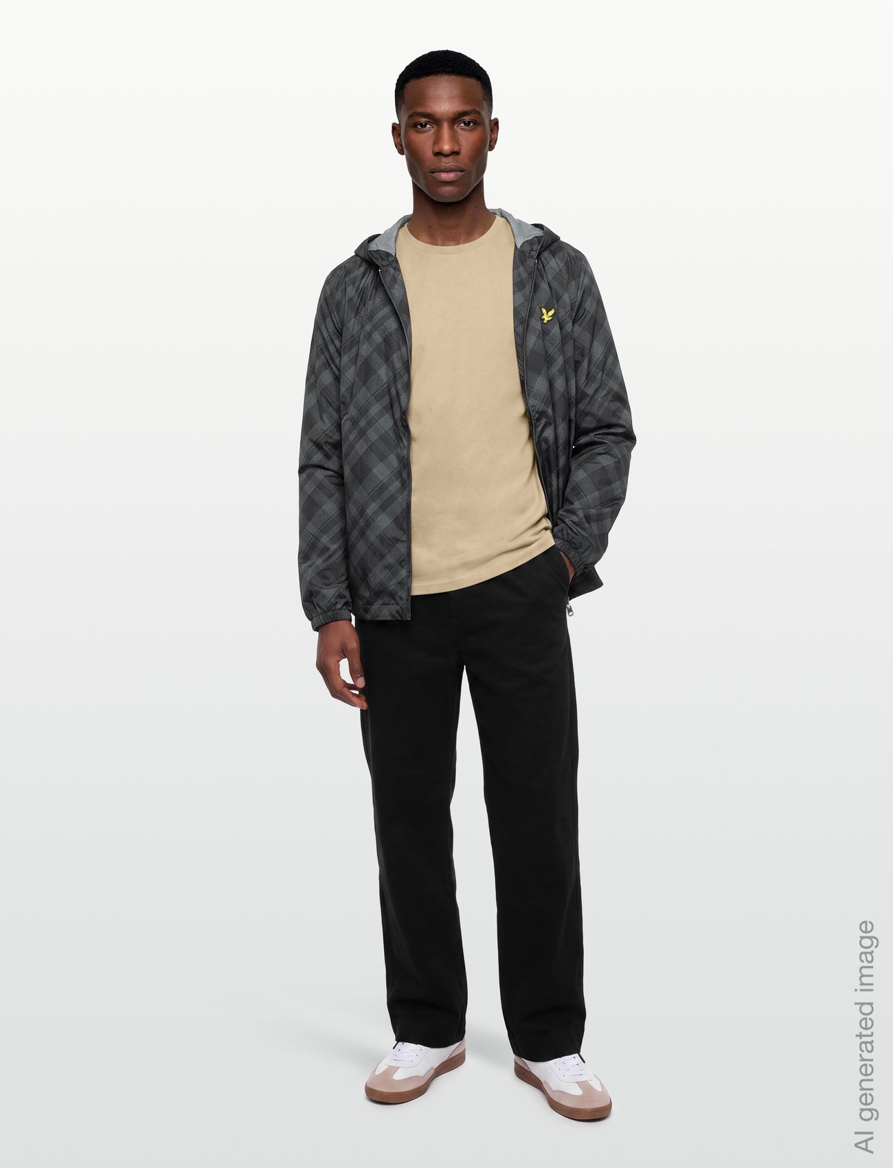 Tartan Hooded Zip Through Jacket