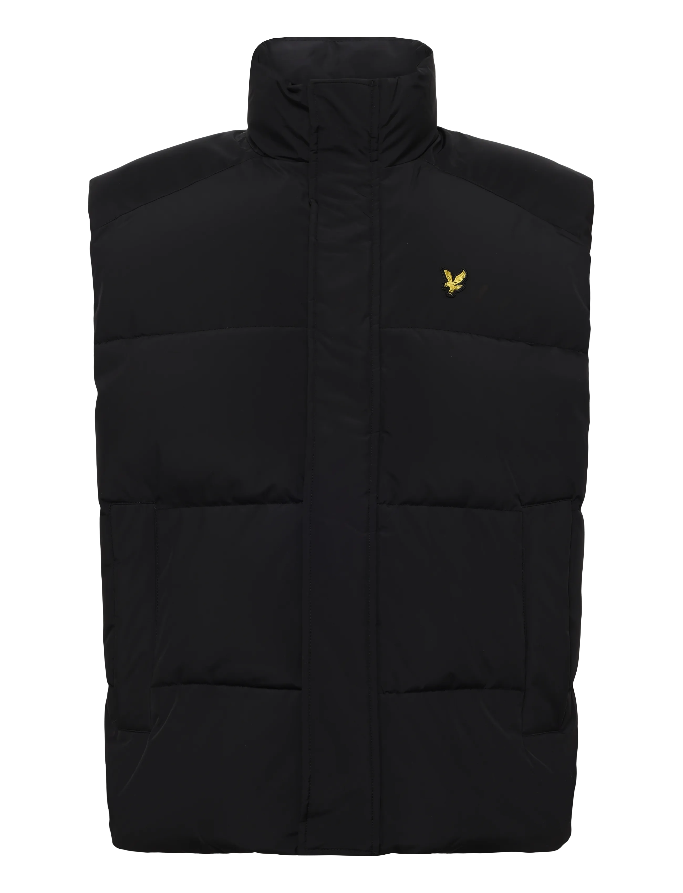 Lyle & Scott Funnel Neck Puffer Gilet - Vests - JET BLACK / black