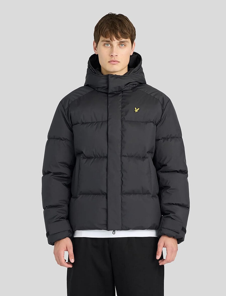 Lyle & Scott - Hooded Puffer Jacket - daunenjacken - jet black - 0