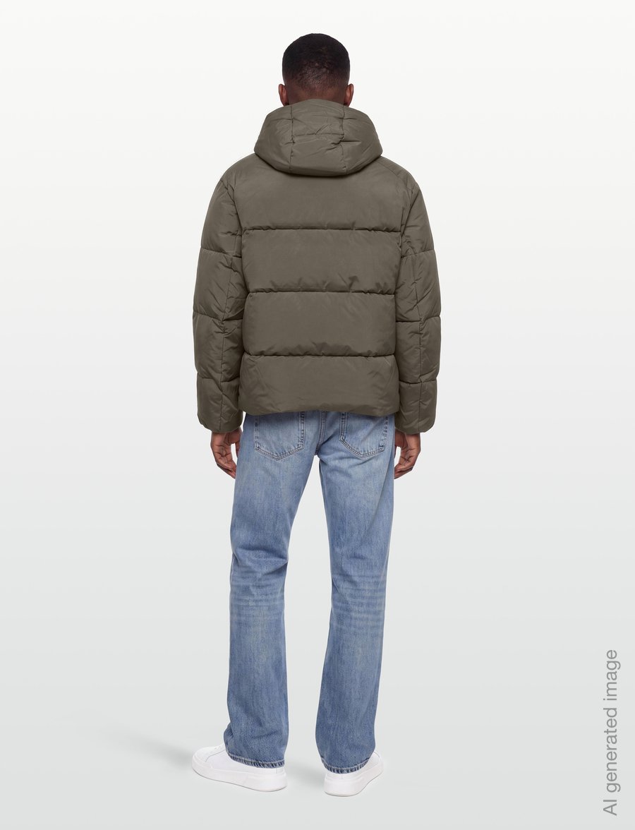 Lyle & Scott - Hooded Puffer Jacket - daunenjacken - khaki ash - 4