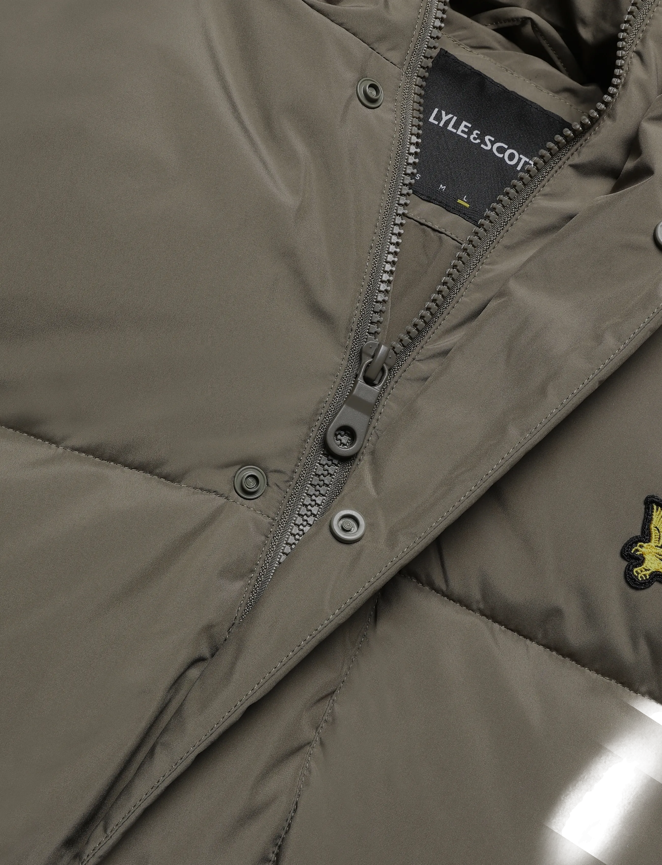 Lyle & Scott - Hooded Puffer Jacket - sulejoped - khaki ash - 2