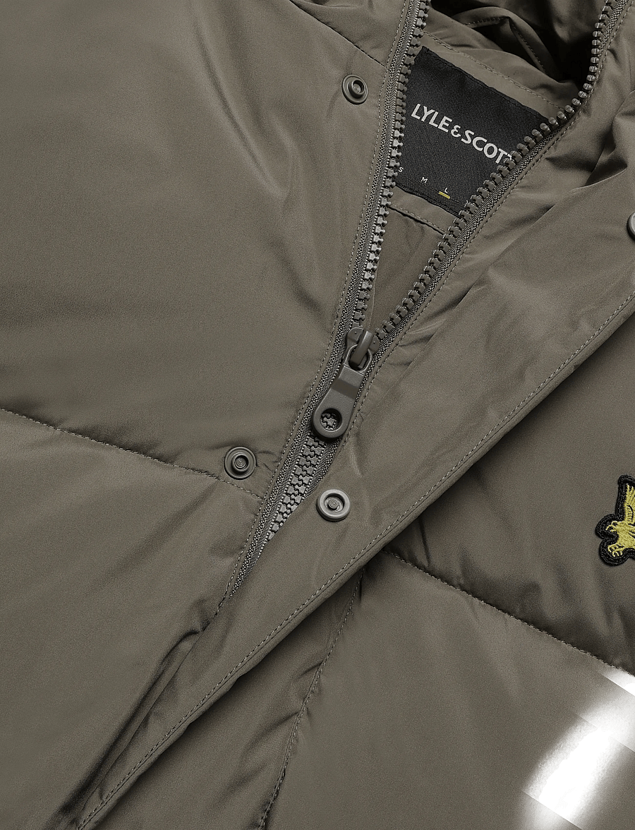 Lyle & Scott - Hooded Puffer Jacket - daunenjacken - khaki ash - 5