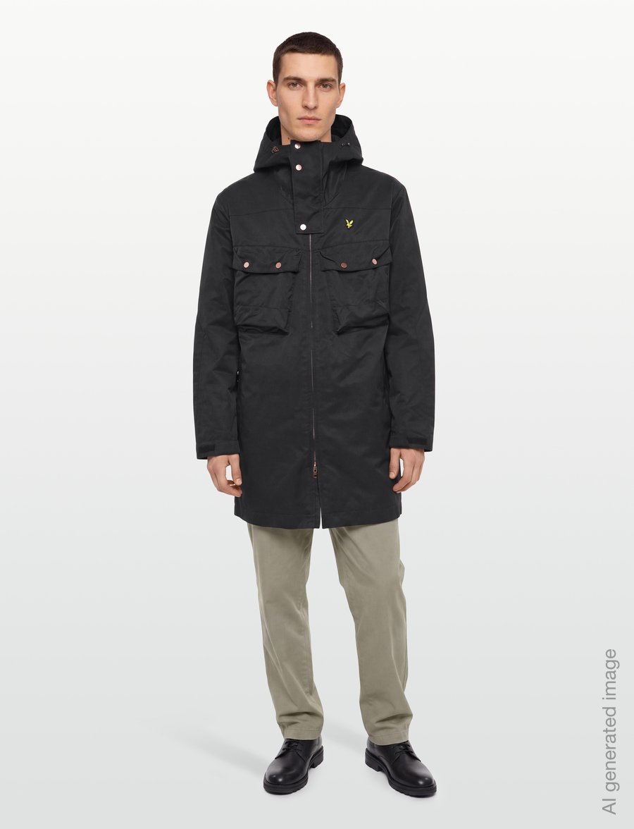 Lyle & Scott - Waxed Guard Parka - parkas - jet black - 0