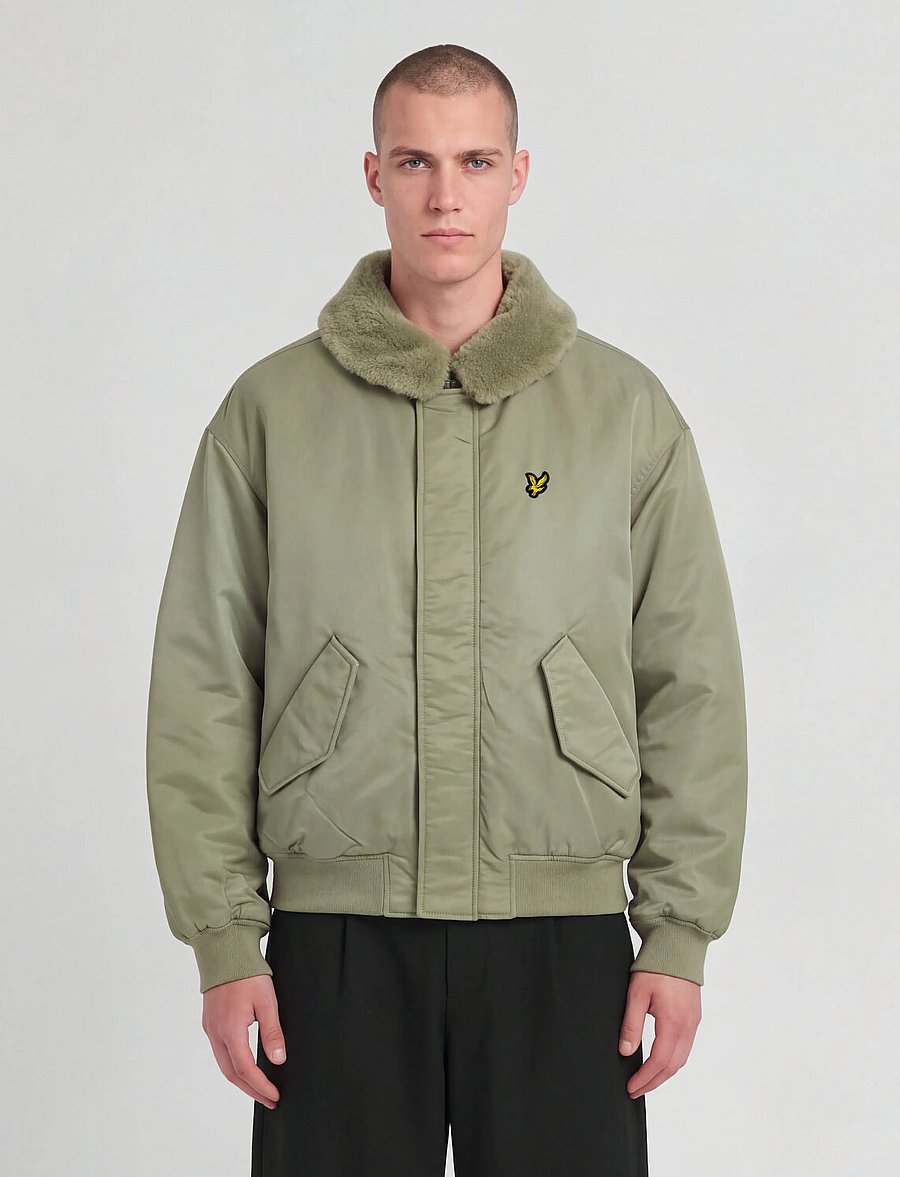 Lyle & Scott - Hooded Flight Jacket - herbstjacken - khaki smoke - 0