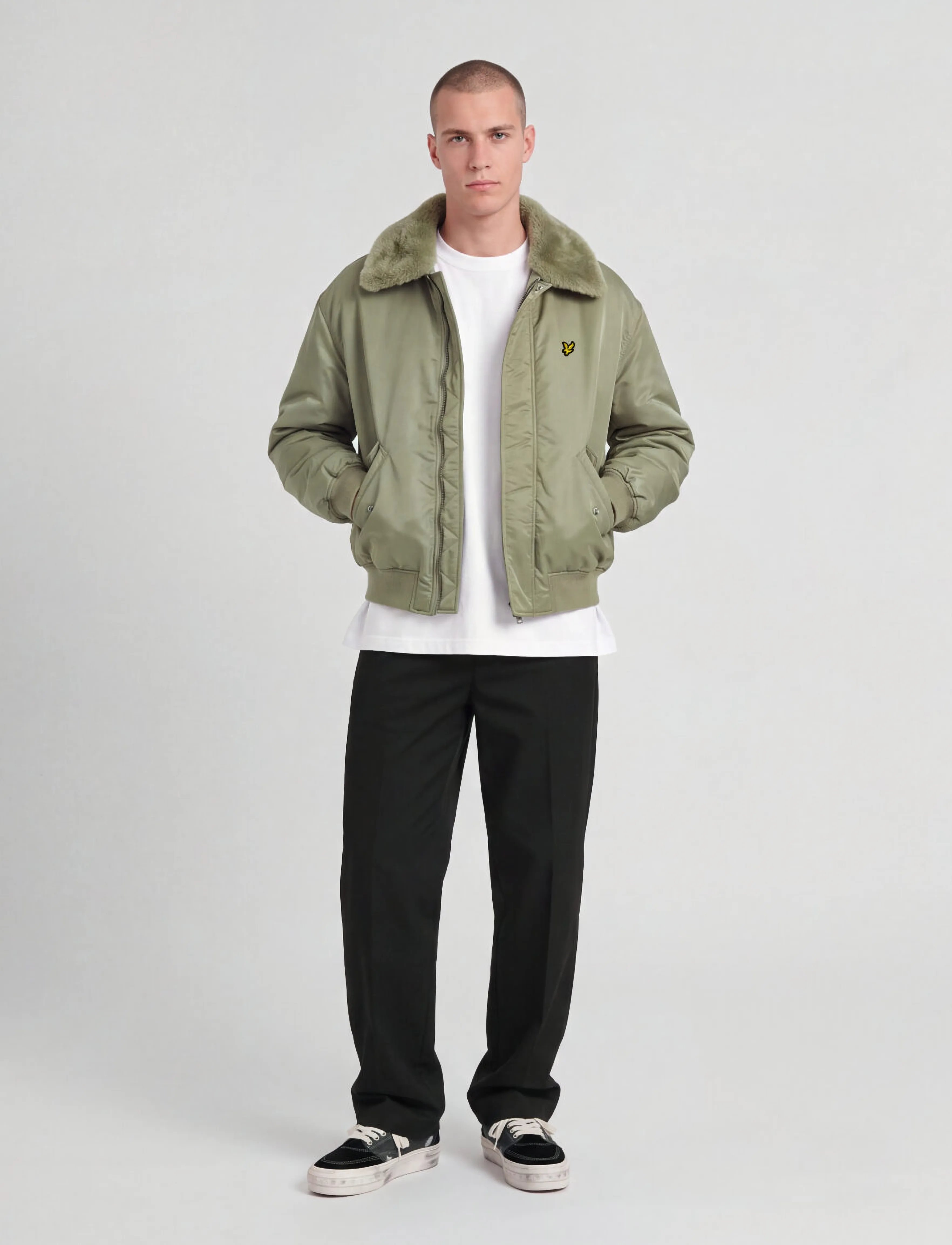 Lyle & Scott - Hooded Flight Jacket - herbstjacken - khaki smoke - 5
