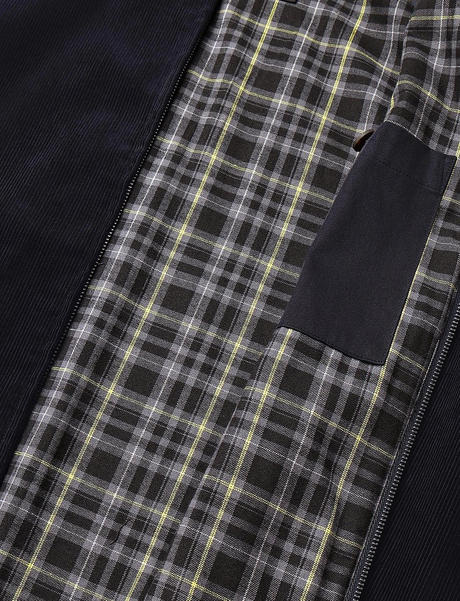 Lyle & Scott - Corduroy Harrington Jacket - forårsjakker - dark navy - 4